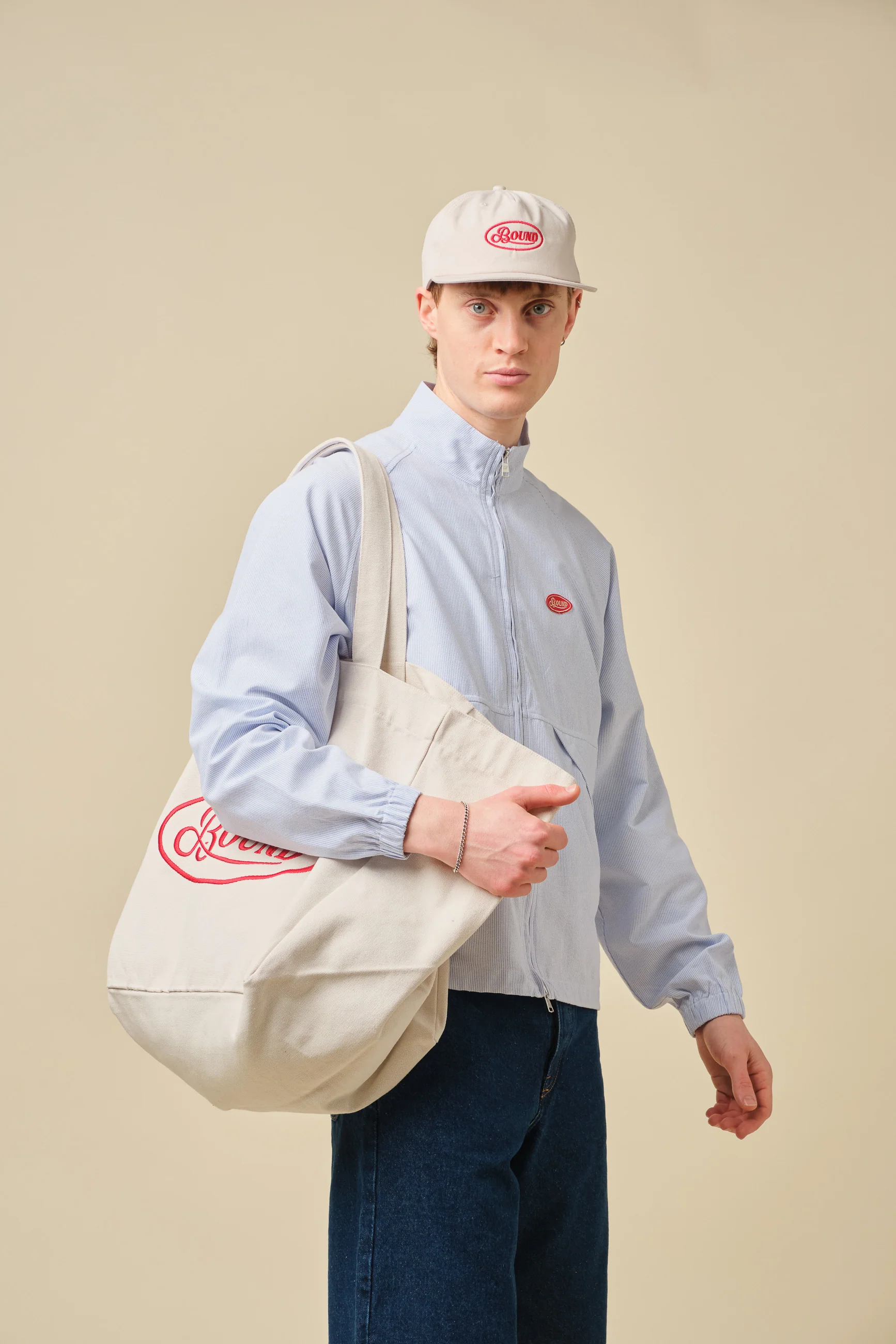 RETRO EMBROIDERED OVERSIZED TOTE BAG - NATURAL - Image 3