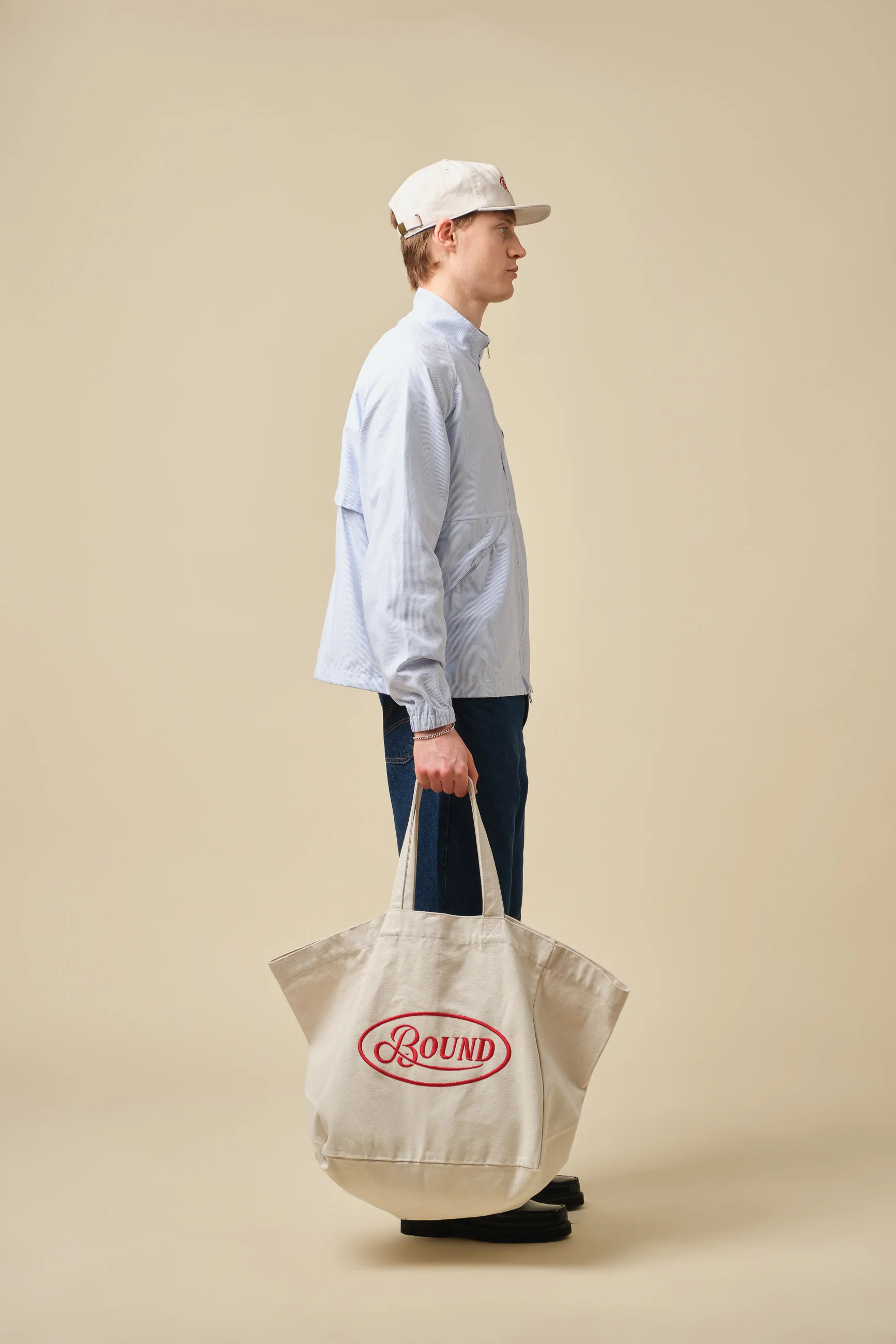 RETRO EMBROIDERED OVERSIZED TOTE BAG - NATURAL - Image 6