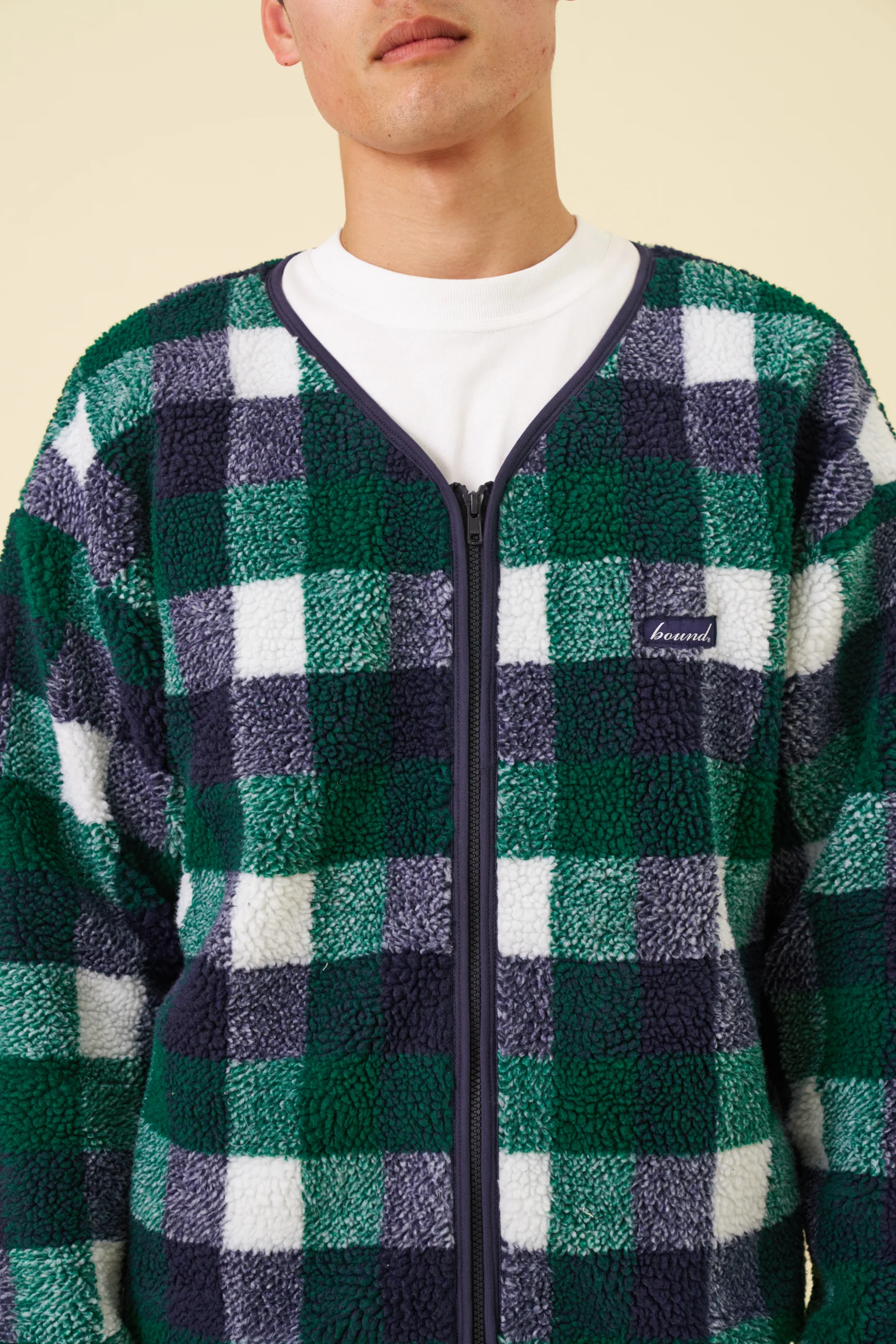 OXFORD CHECK ZIP UP FLEECE - Image 5