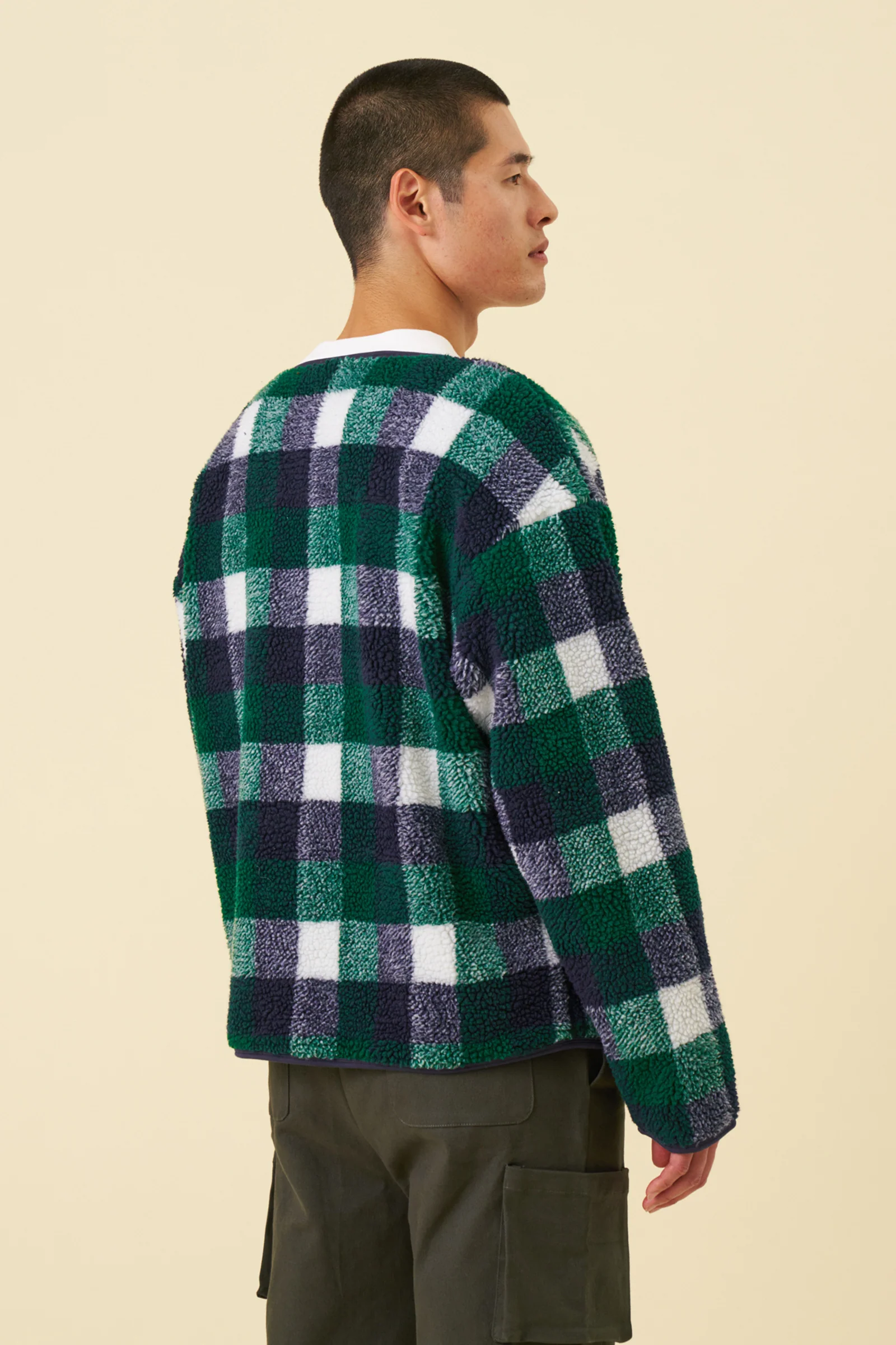 OXFORD CHECK ZIP UP FLEECE - Image 6