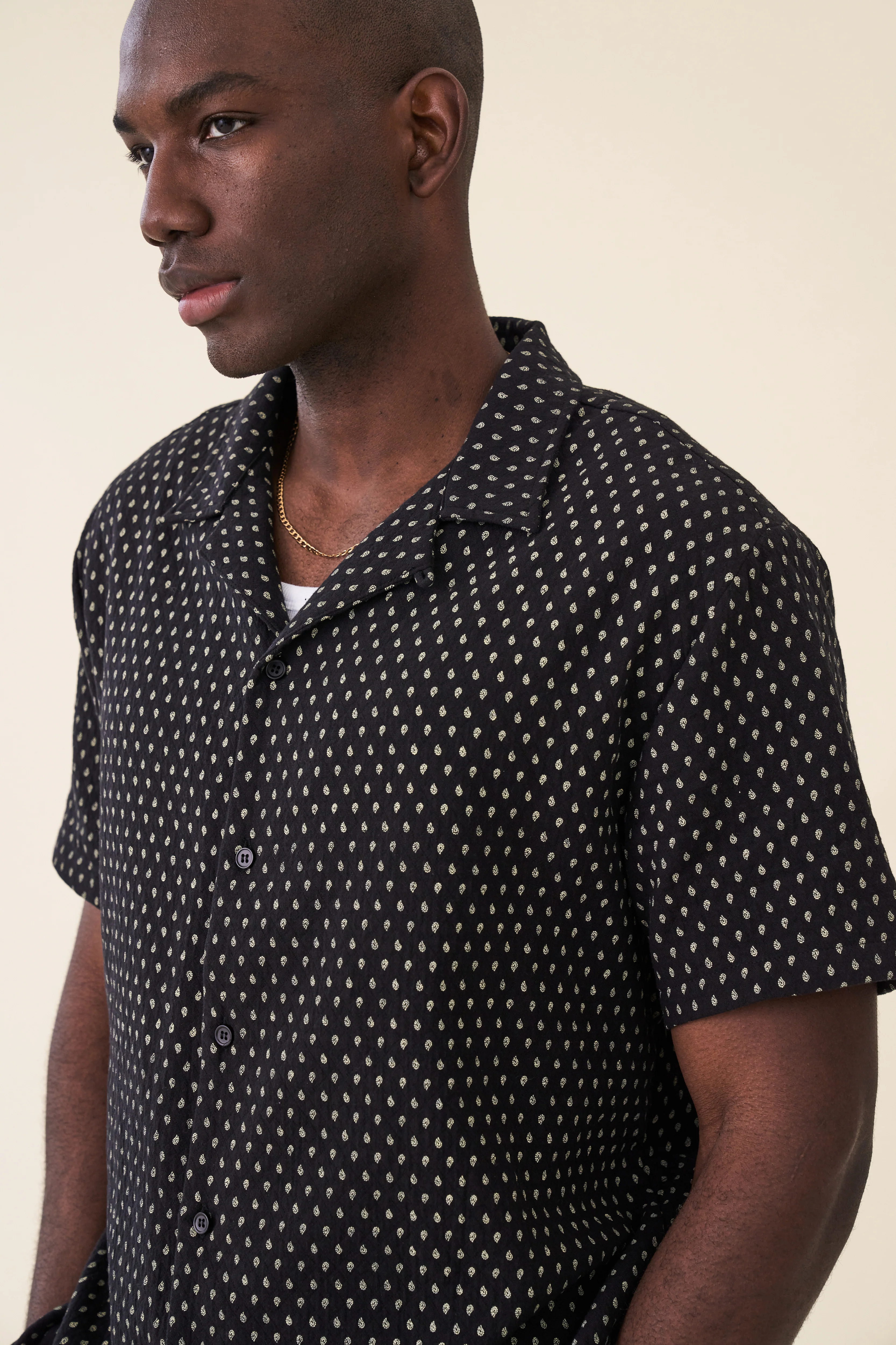 PAISLEY CUBAN SS SHIRT - BLACK - Image 5