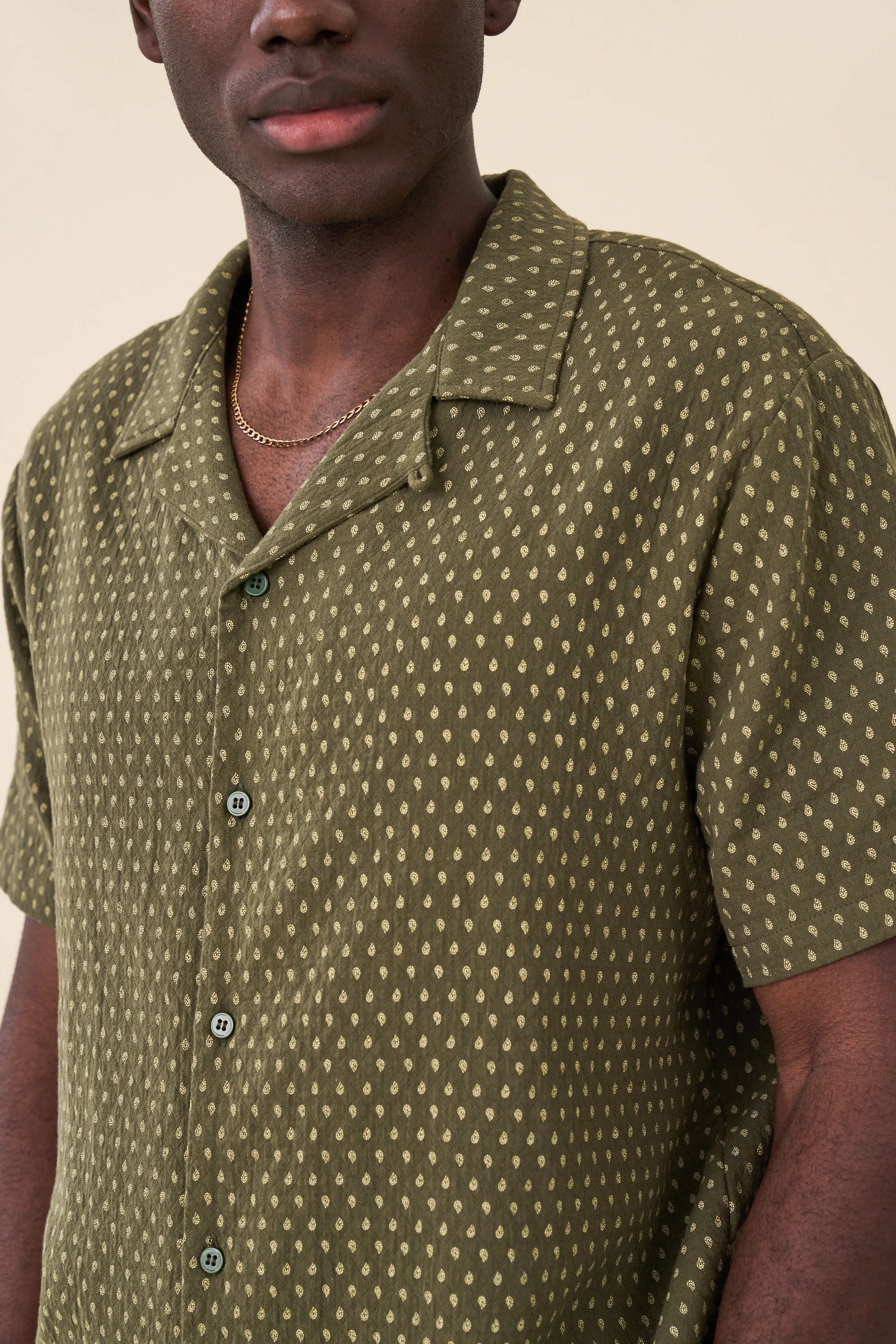 PAISLEY CUBAN SS SHIRT - SAGE - Image 5