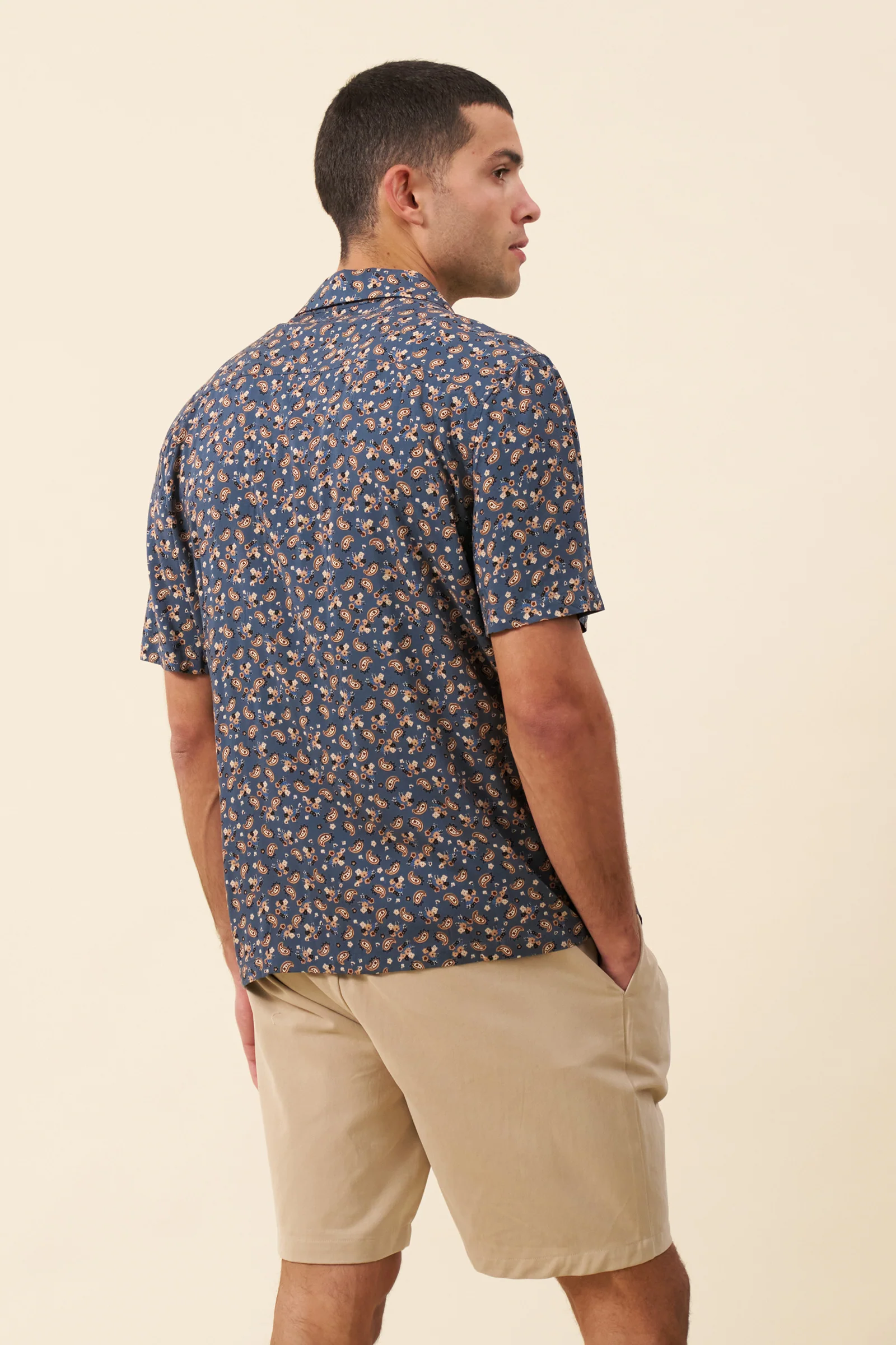 PAISLEY RAYON SHIRT - BLUE - Image 4