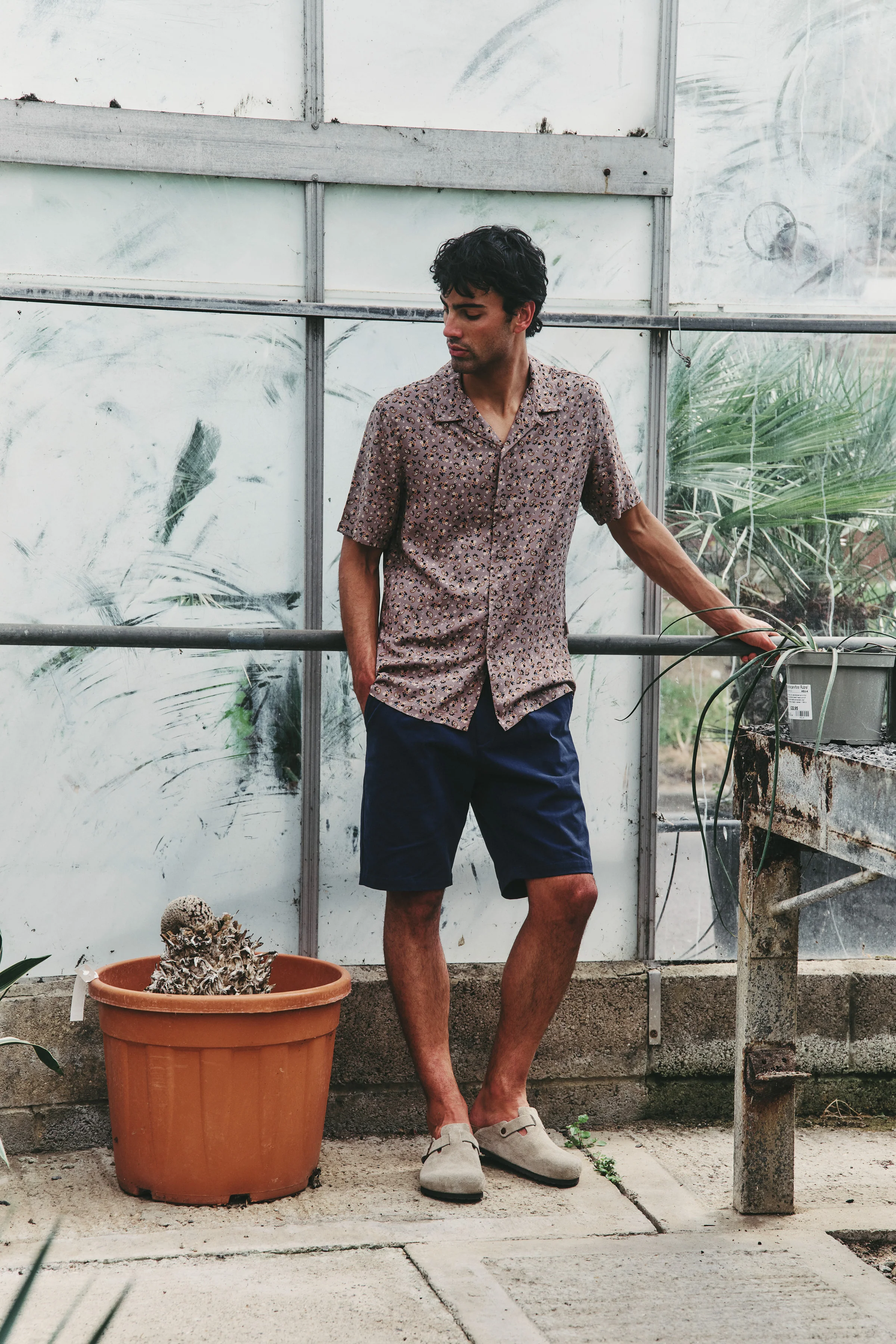 PAISLEY RAYON SHIRT - MUSHROOM - Image 7