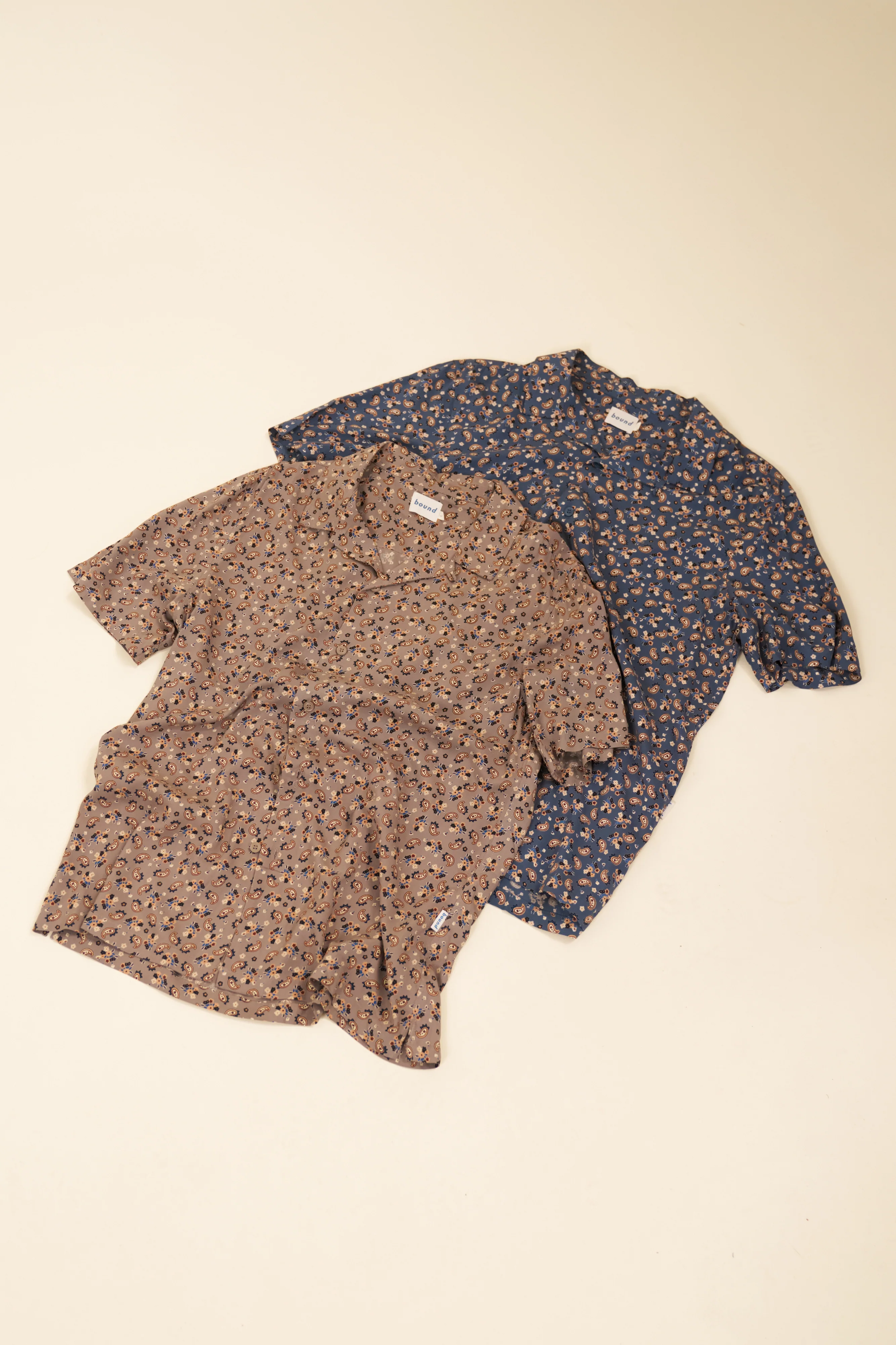 PAISLEY RAYON SHIRT - MUSHROOM - Image 9