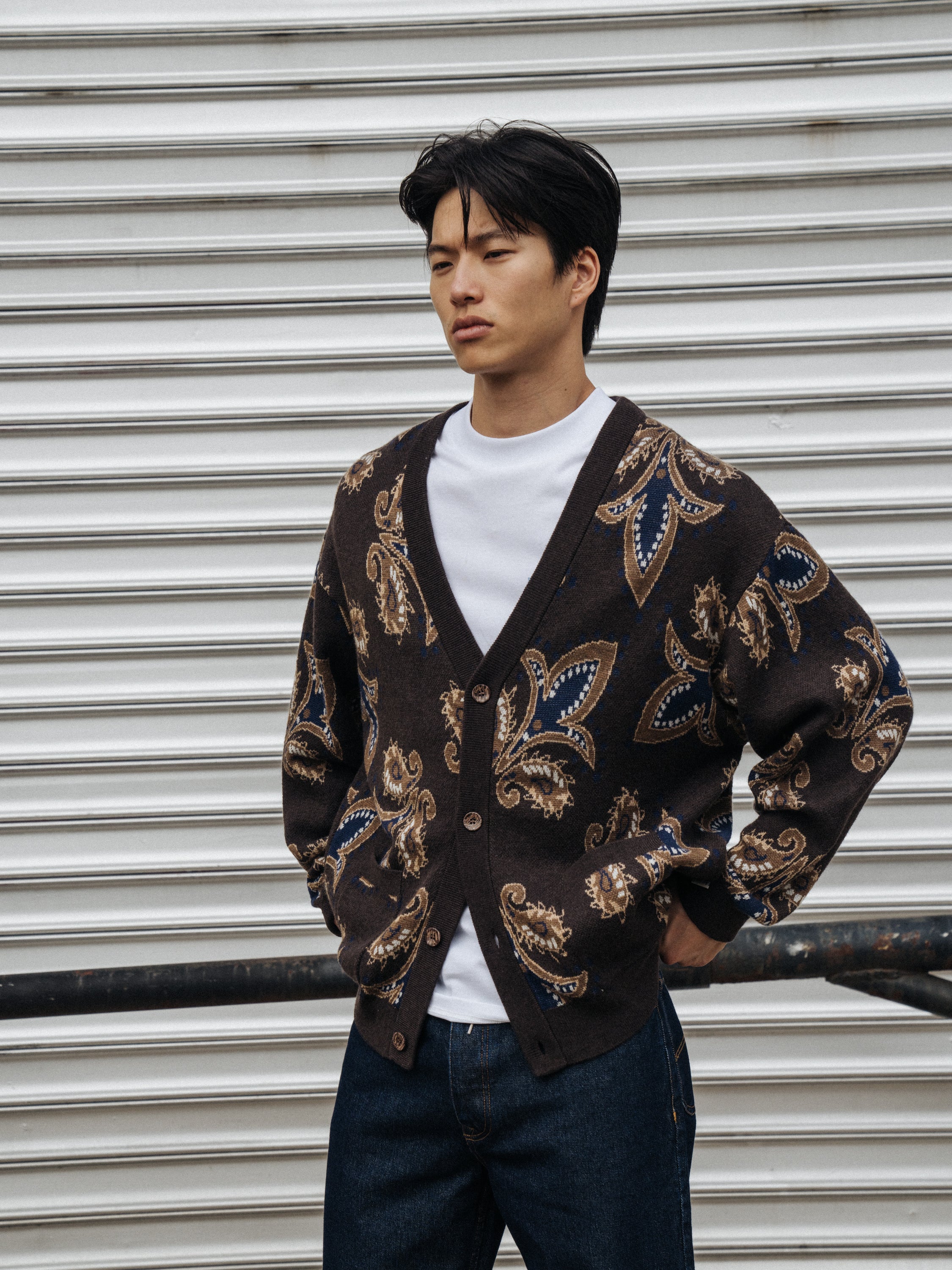 PAISLEY WOOL GRANDAD CARDIGAN - Image 10