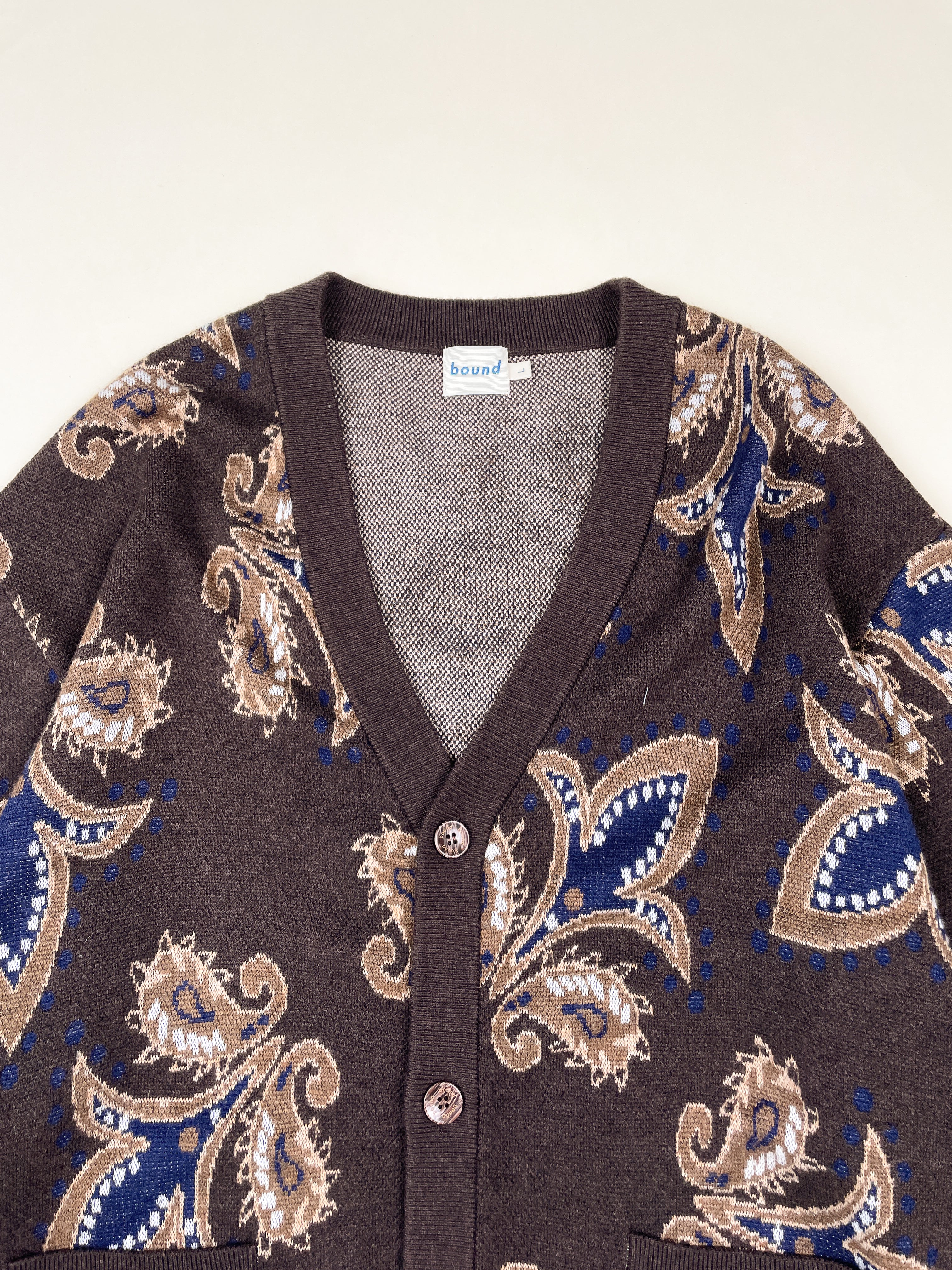 PAISLEY WOOL GRANDAD CARDIGAN - Image 11