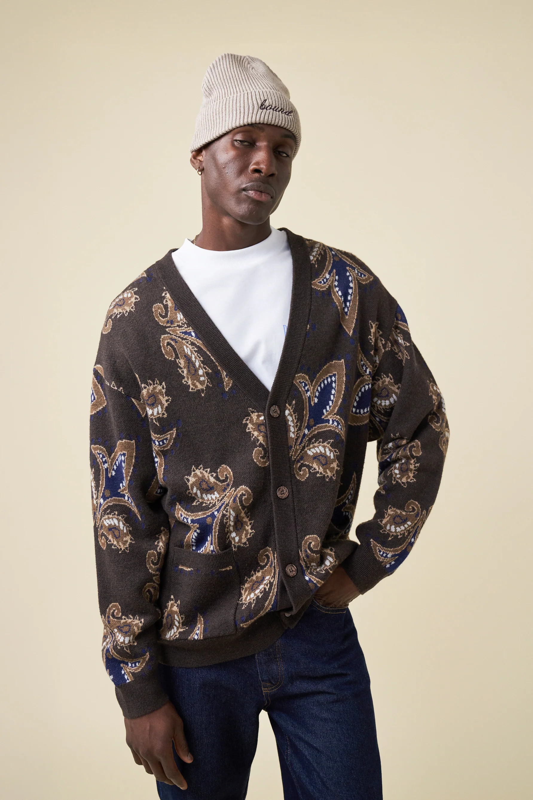 PAISLEY WOOL GRANDAD CARDIGAN - Image 7