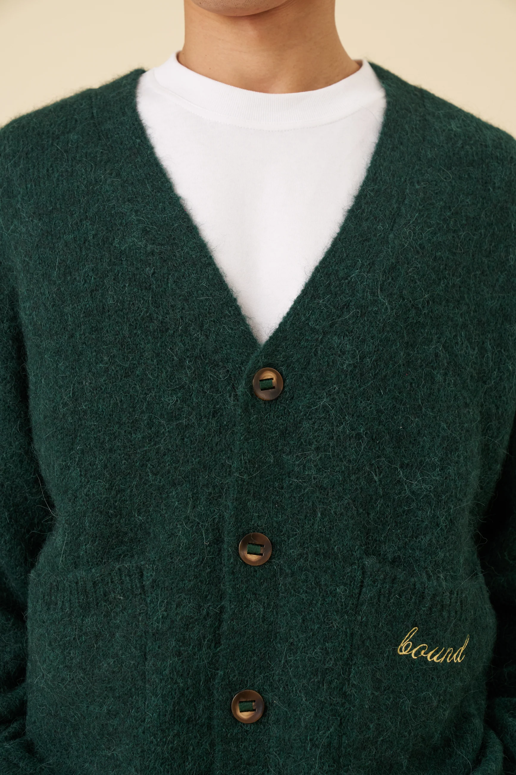 PARKER ALPACA CARDIGAN - BOTTLE GREEN - Image 4