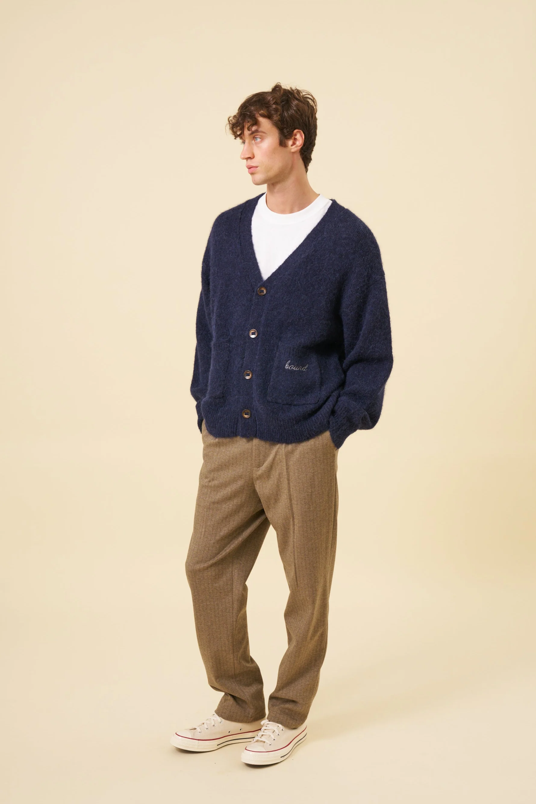 PARKER ALPACA CARDIGAN - NAVY - Image 3