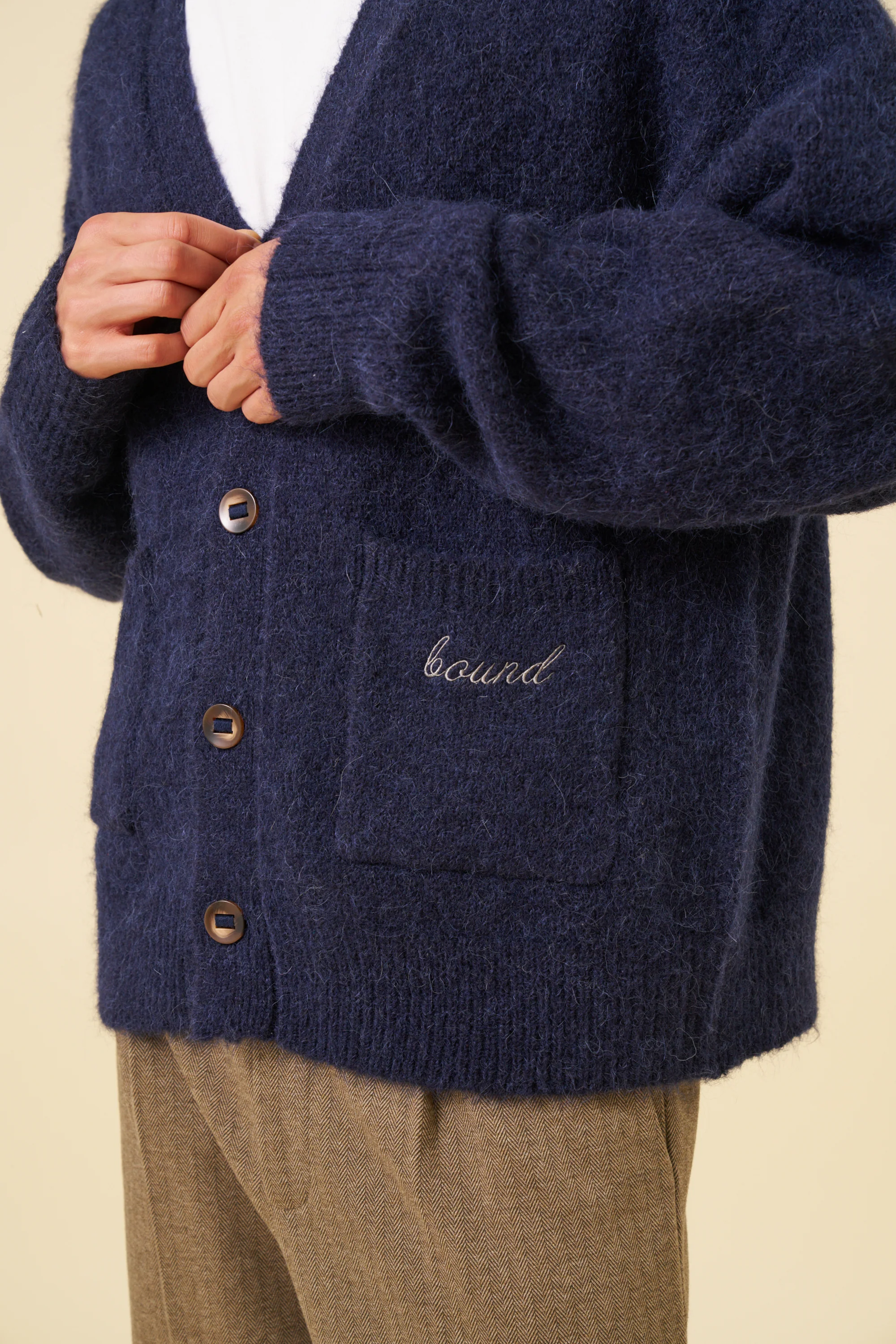 PARKER ALPACA CARDIGAN - NAVY - Image 5