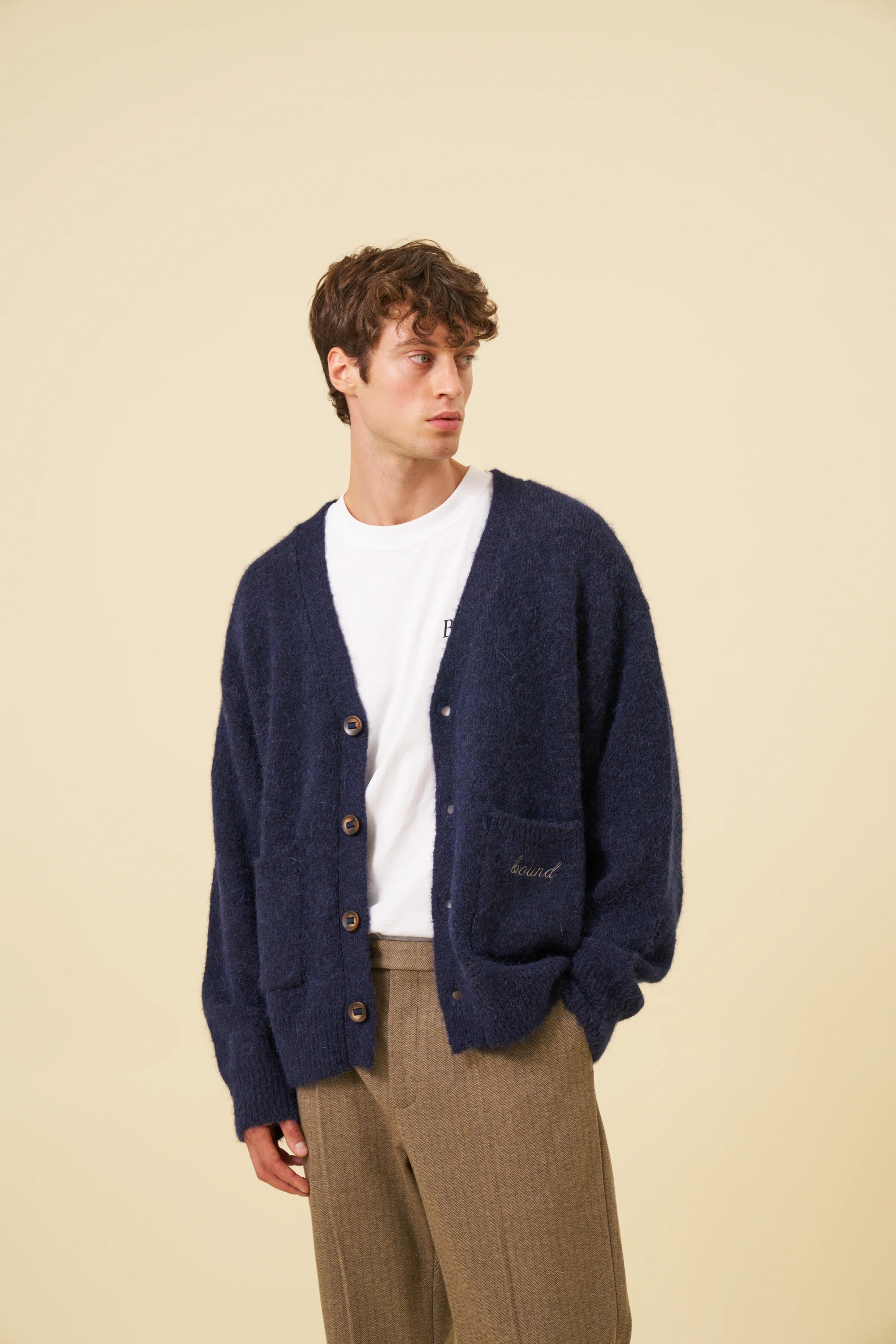 PARKER ALPACA CARDIGAN - NAVY - Image 6
