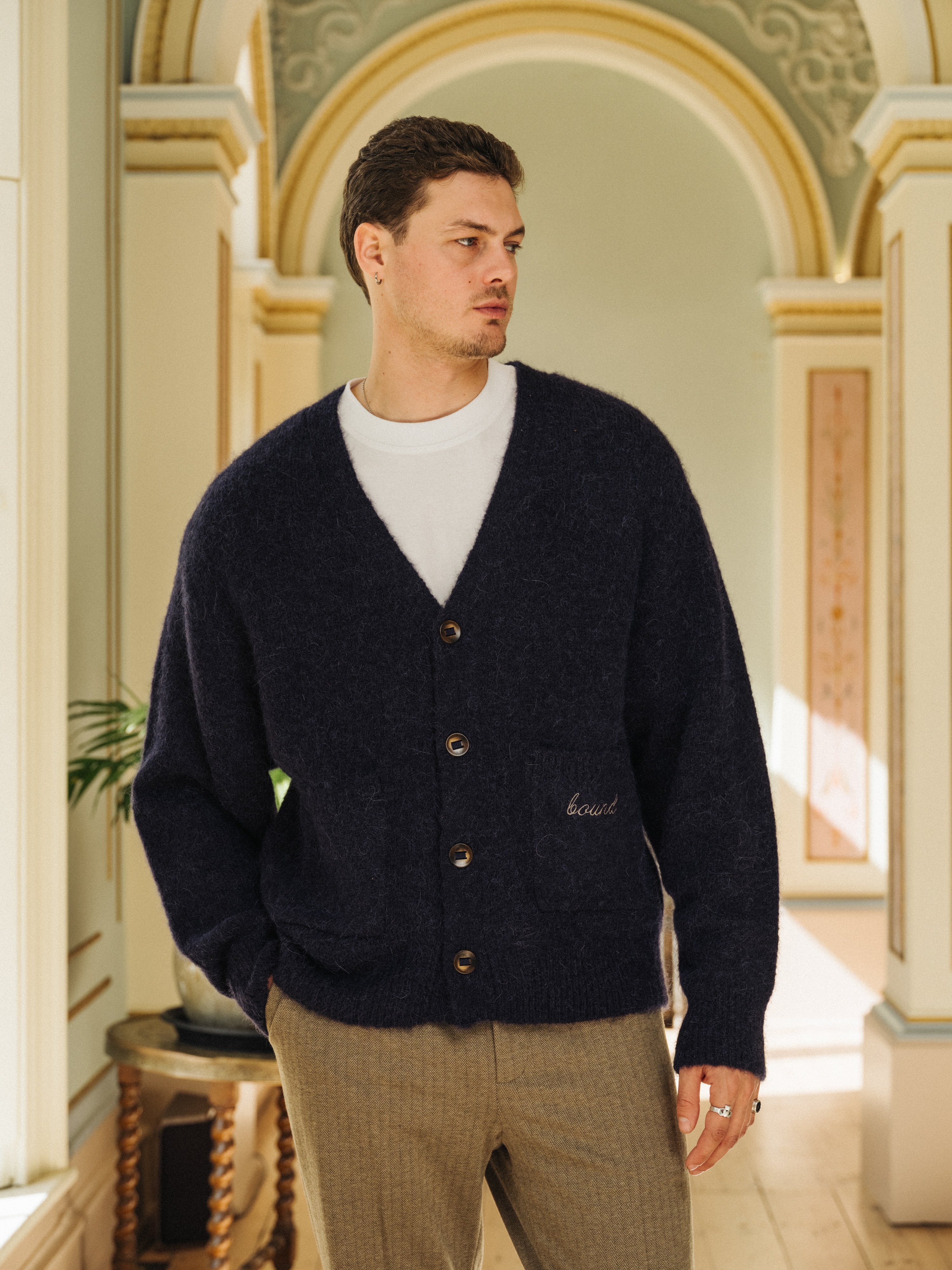 PARKER ALPACA CARDIGAN - NAVY - Image 8
