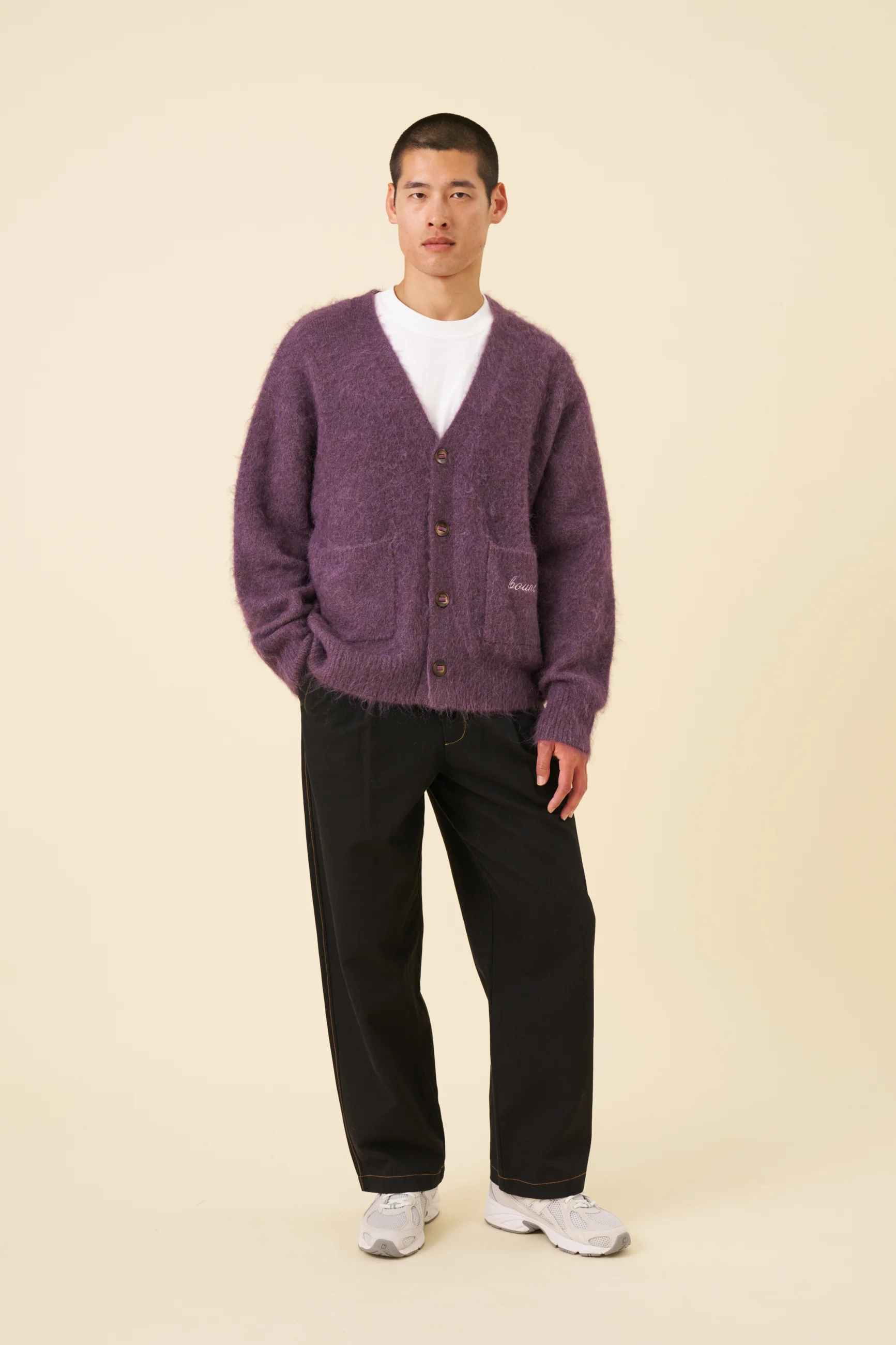 PARKER ALPACA CARDIGAN - PLUM - Image 3