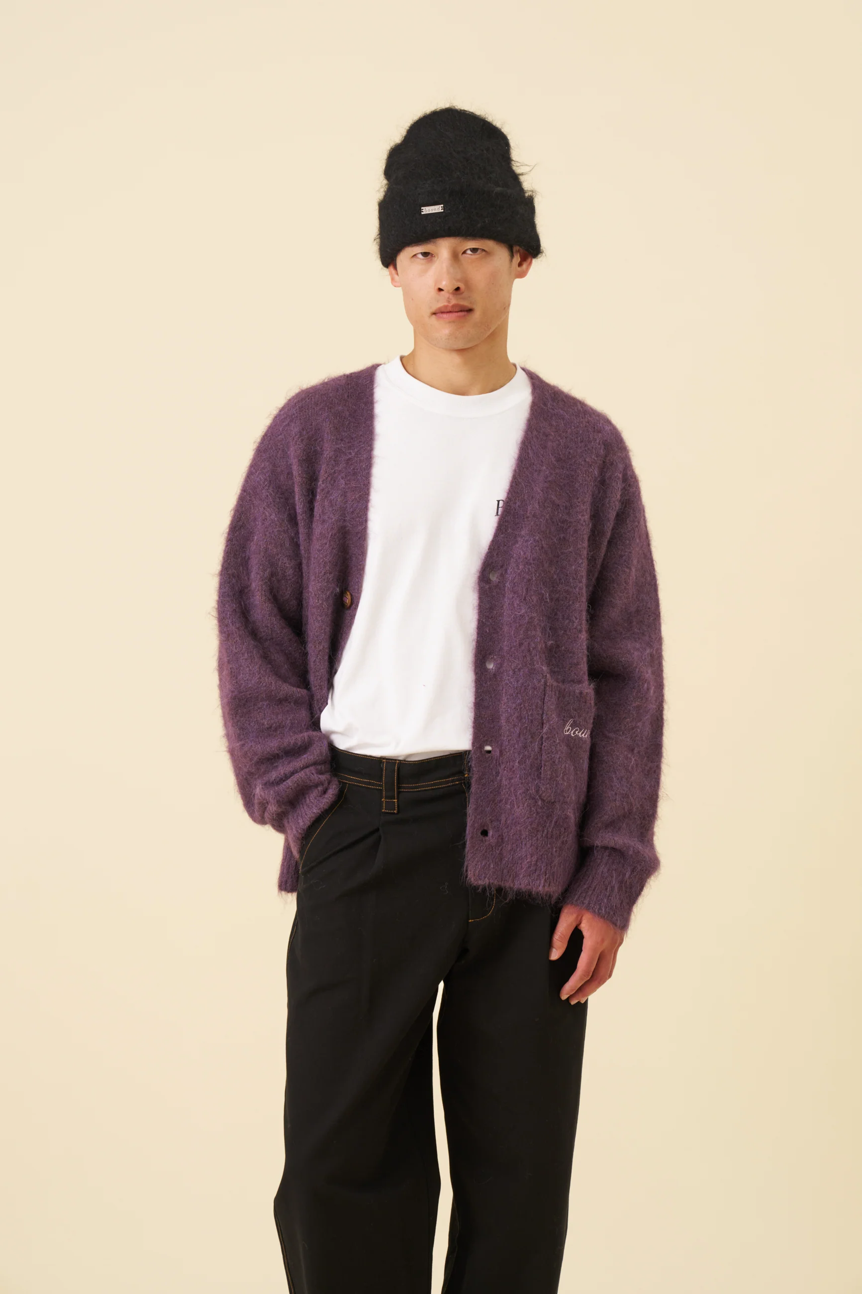 PARKER ALPACA CARDIGAN - PLUM - Image 5