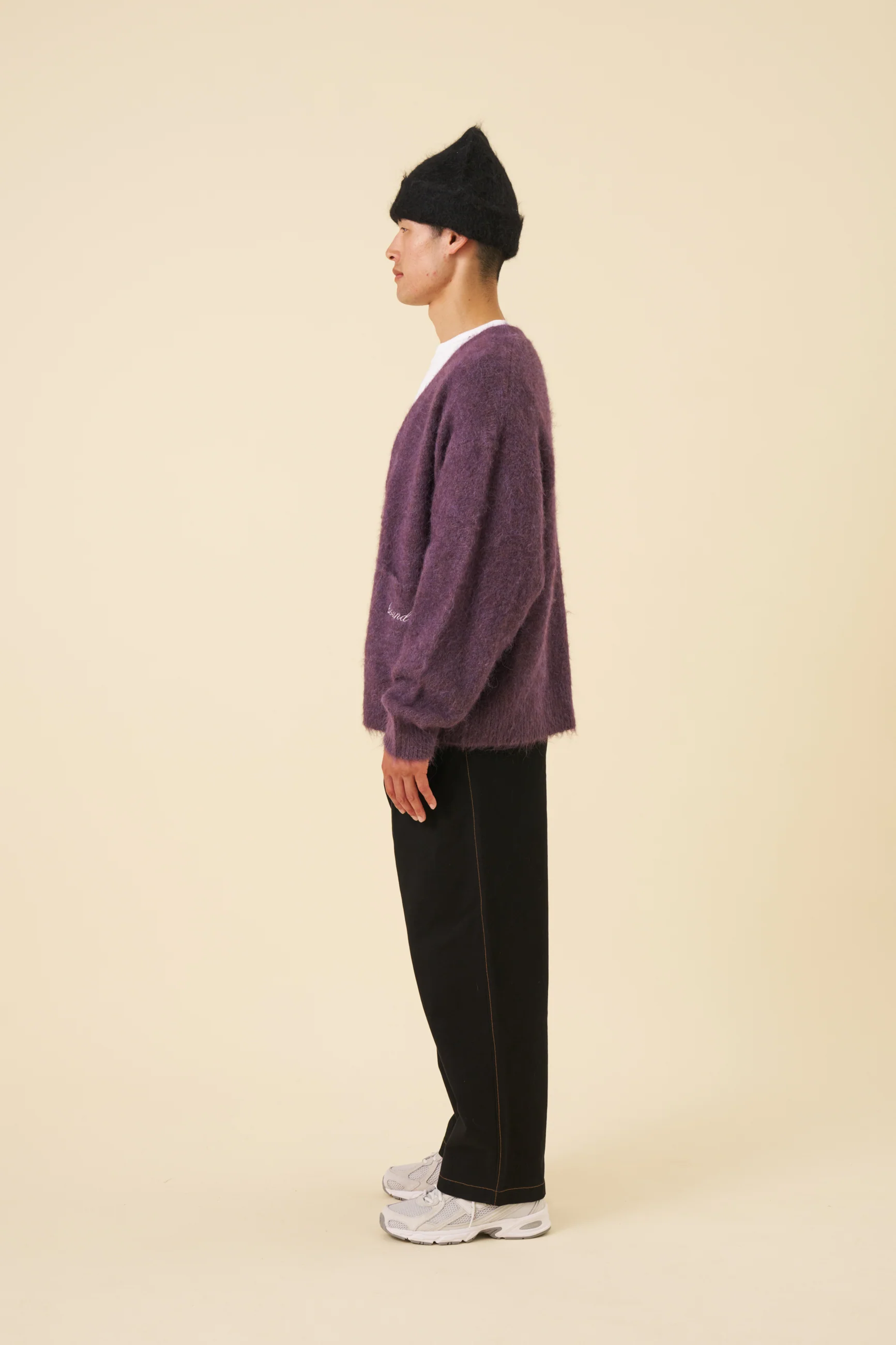 PARKER ALPACA CARDIGAN - PLUM - Image 6