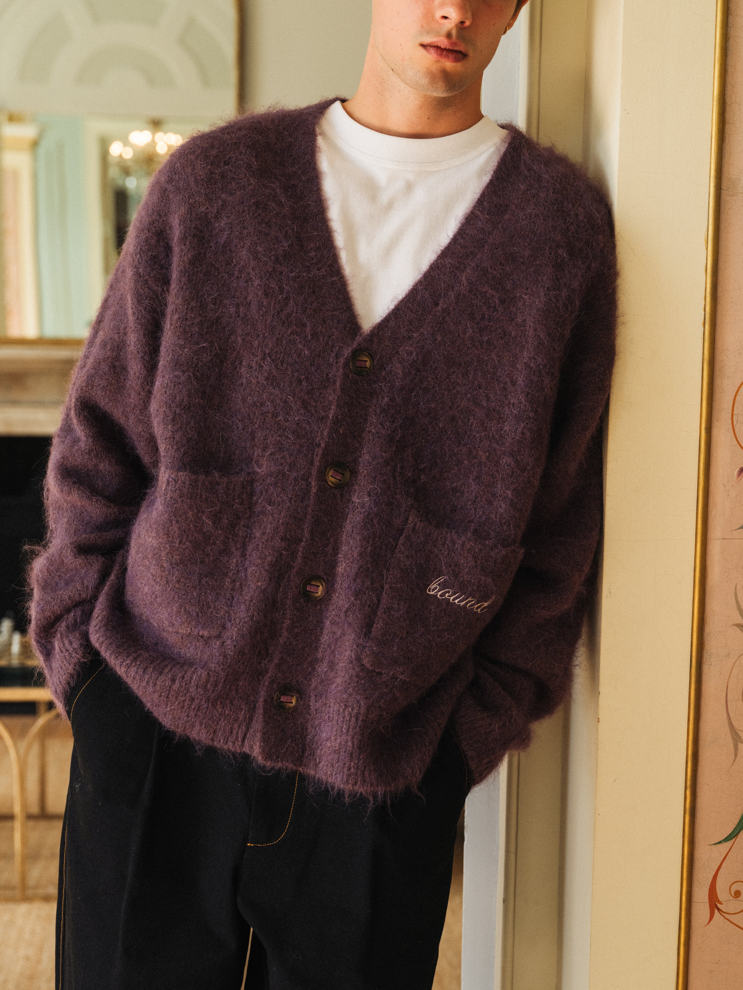 PARKER ALPACA CARDIGAN - PLUM - Image 8