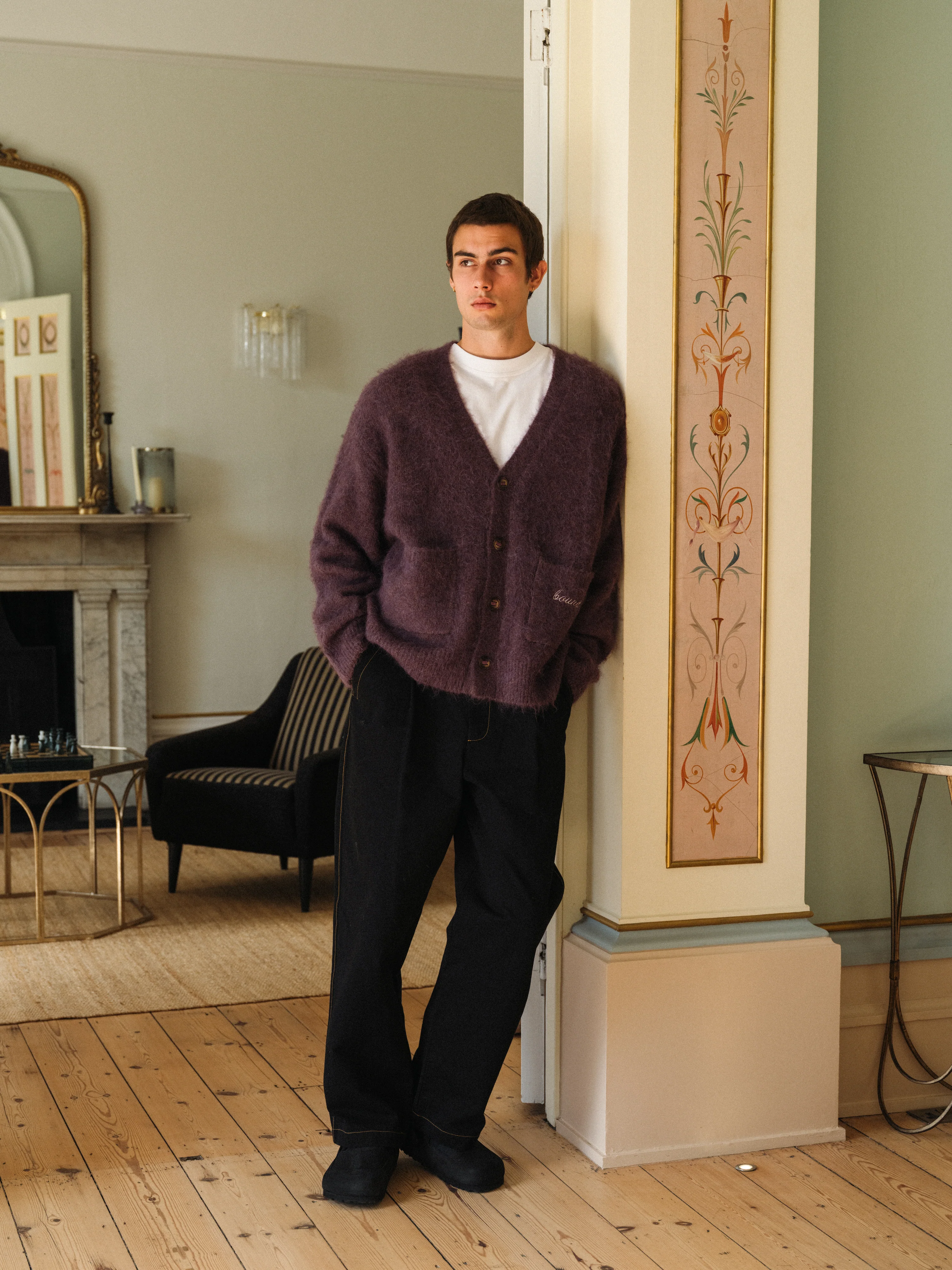 PARKER ALPACA CARDIGAN - PLUM - Image 9