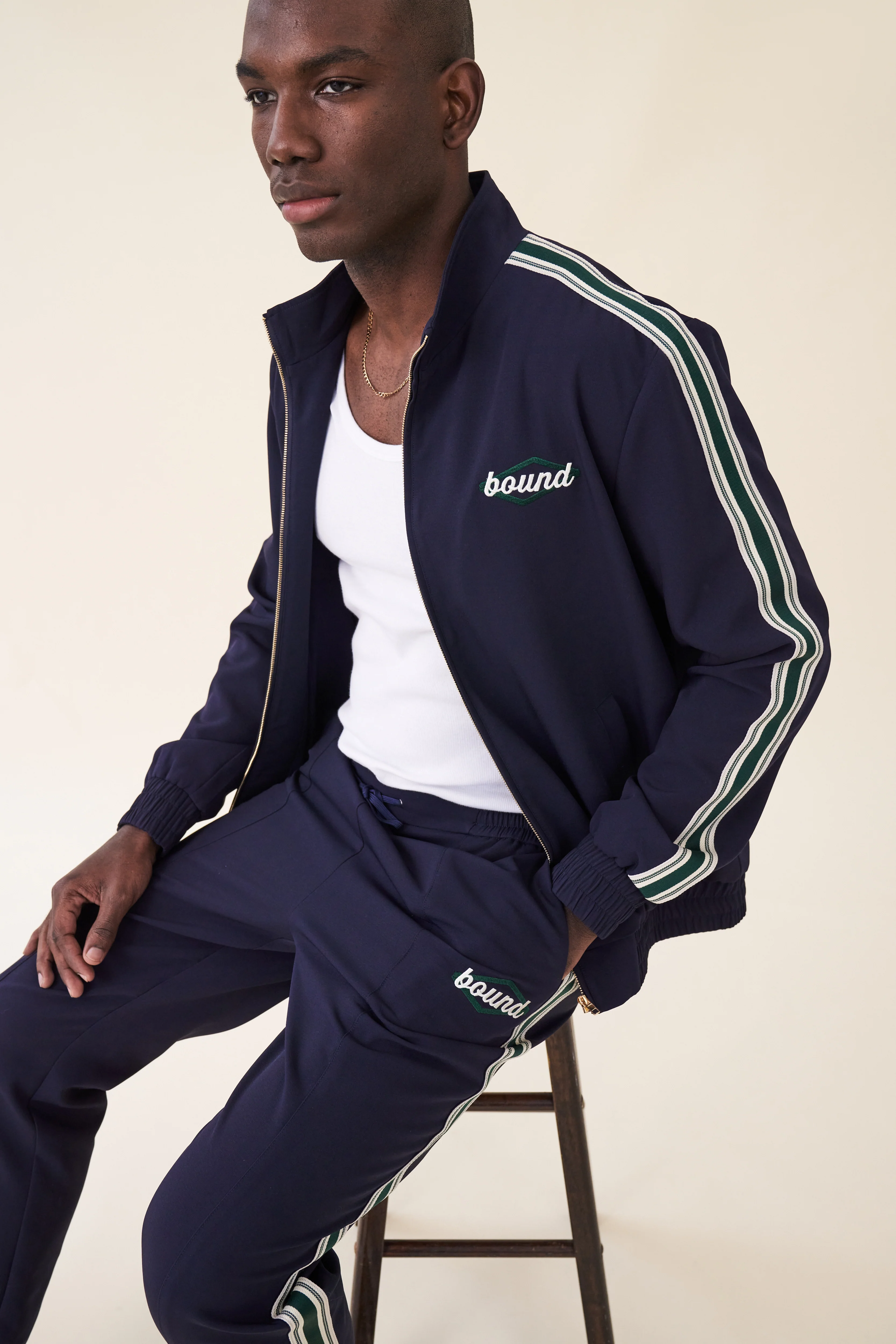 PAULIE NAVY STRIPE TRACK JACKET - Image 6