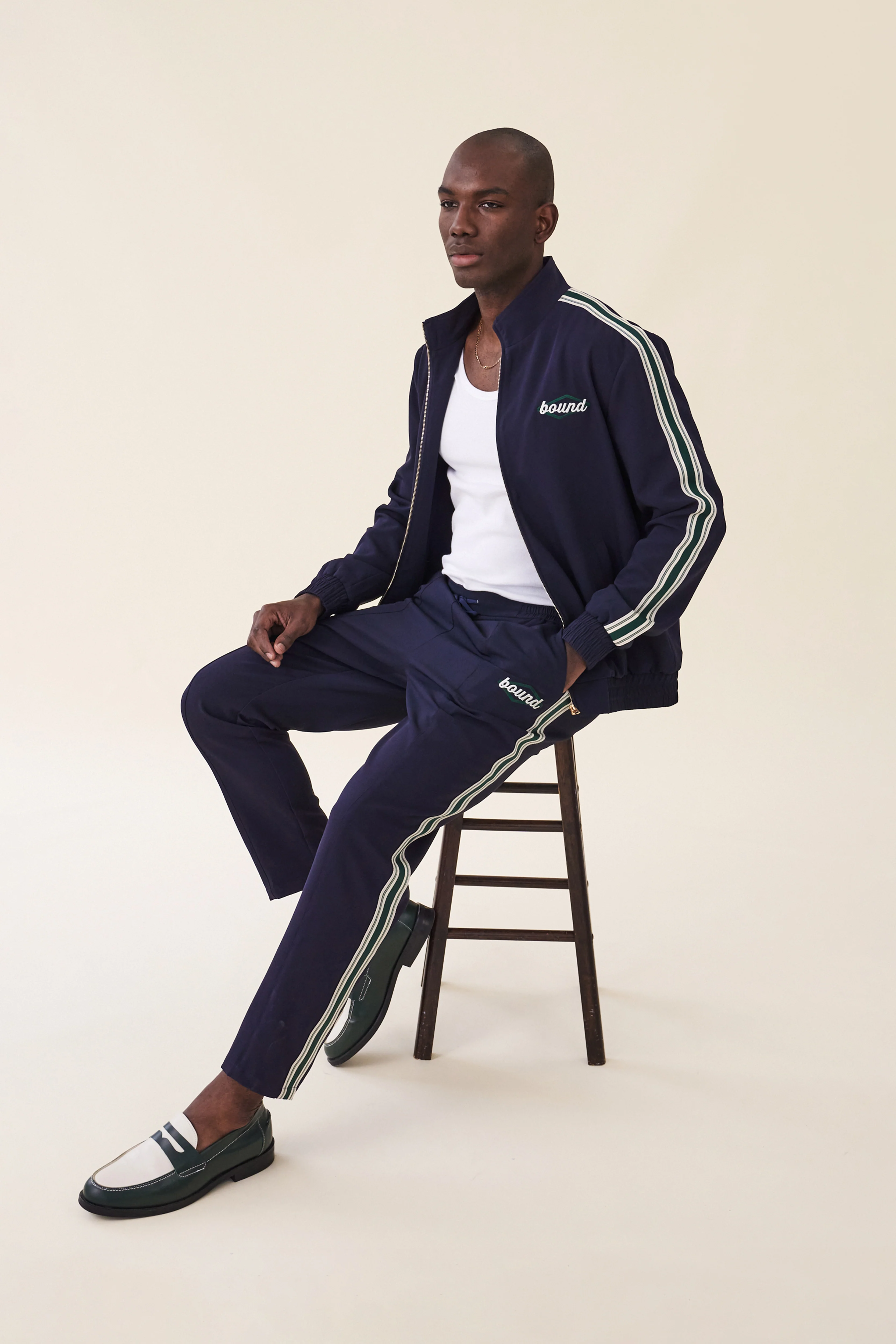 PAULIE NAVY STRIPE TRACKPANTS - Image 9