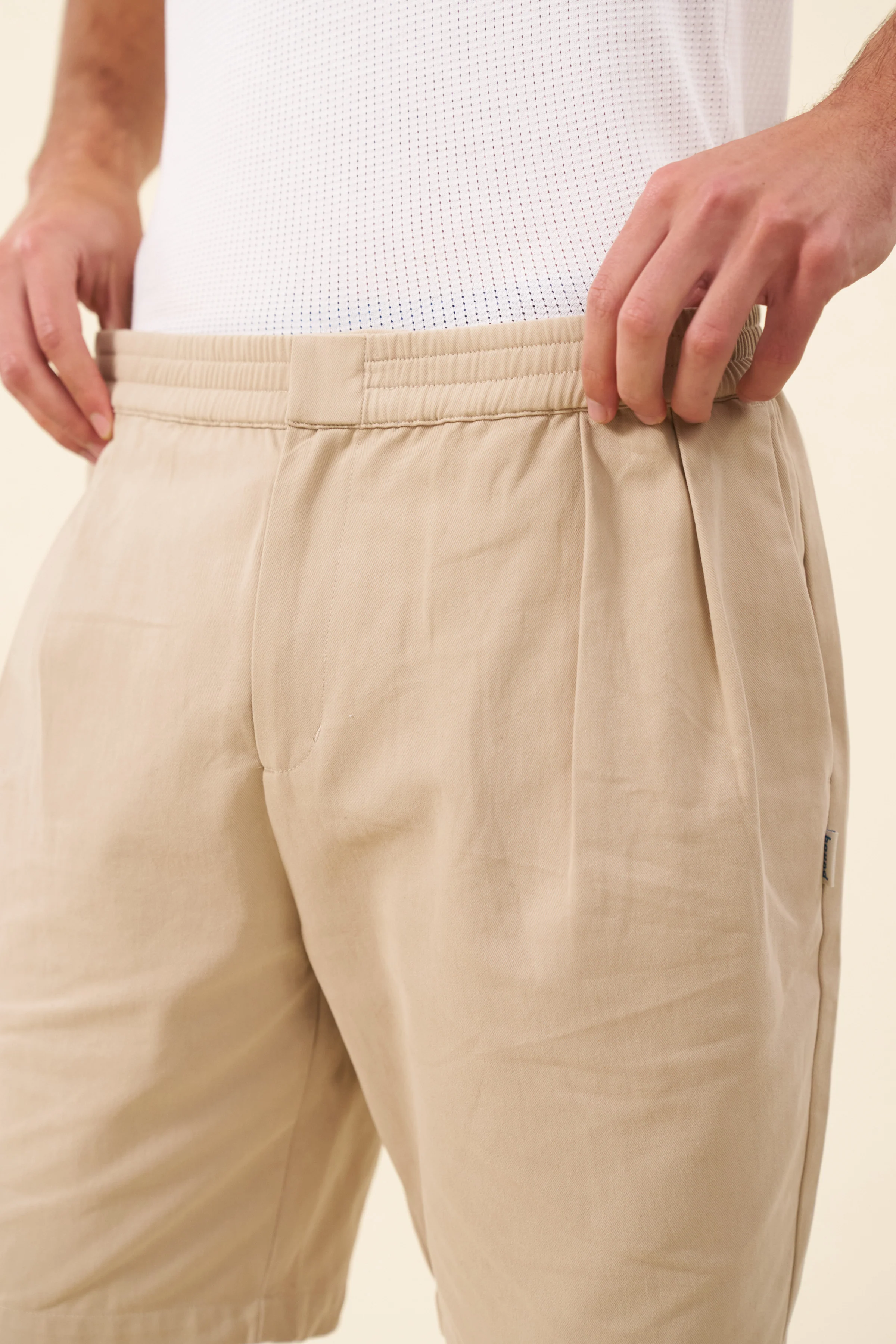 PEACHED CANVAS SHORTS - SAND - Image 5