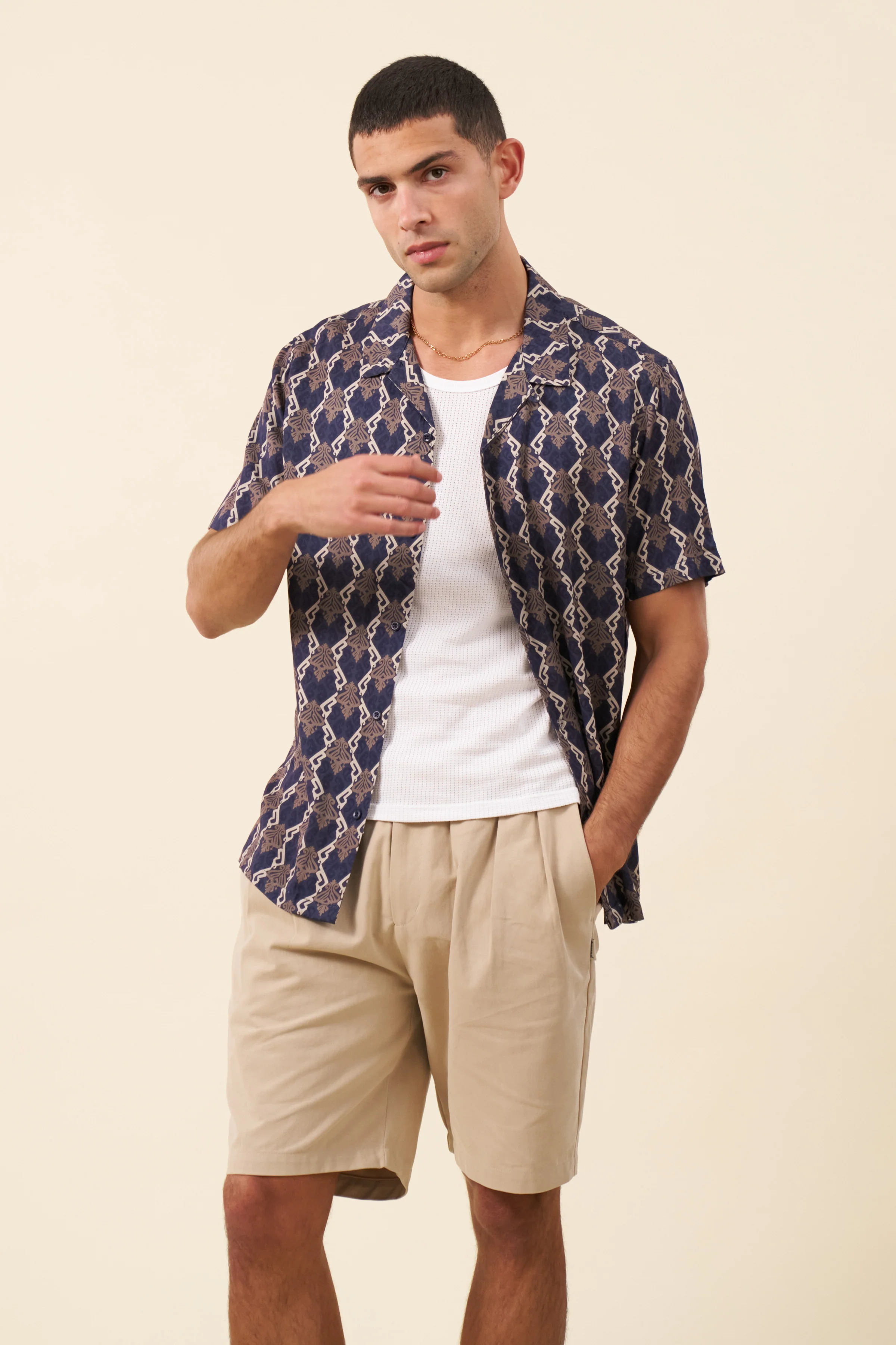 PEACHED CANVAS SHORTS - SAND - Image 9