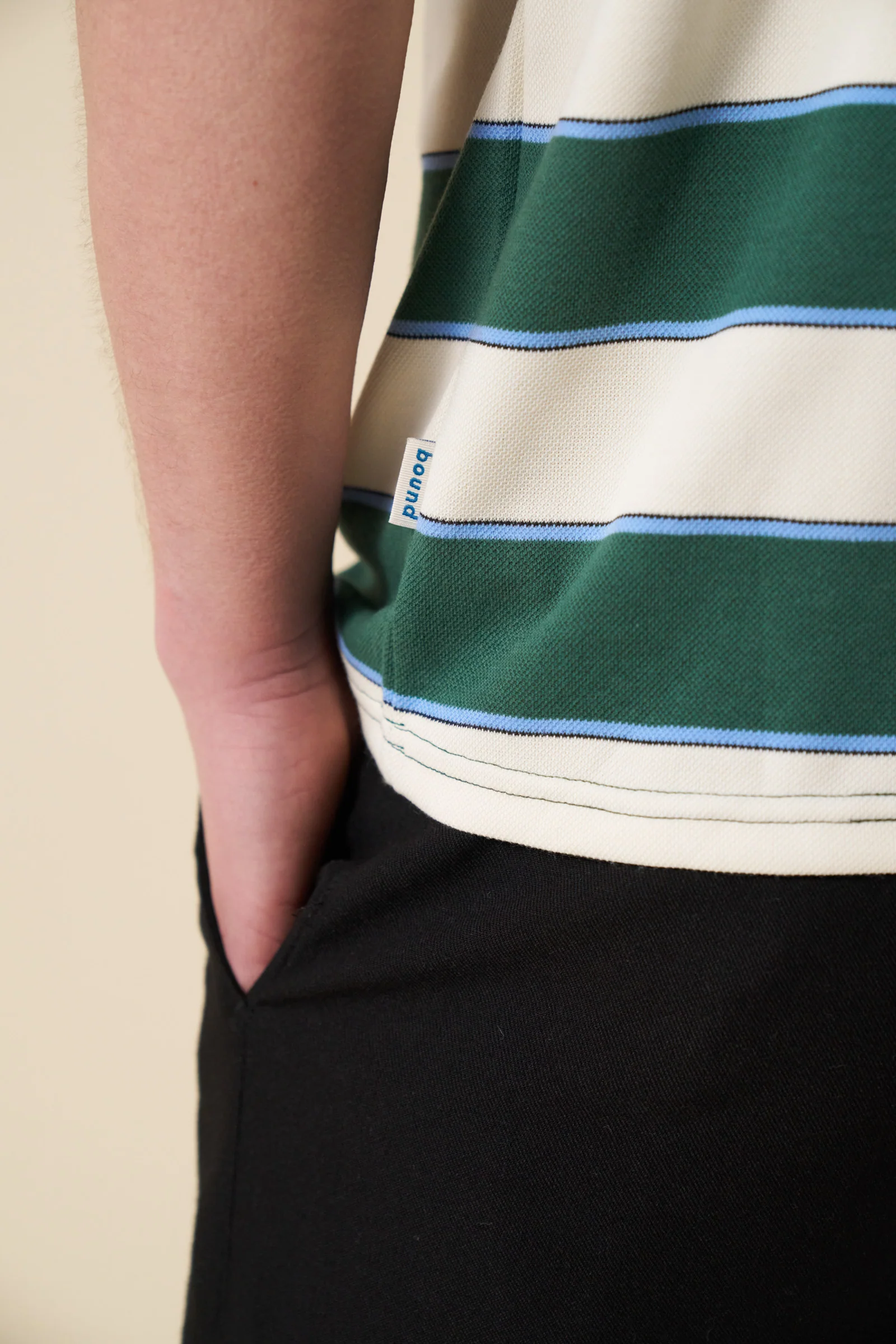 PIQUE STRIPE TEE - RETRO GREEN / BLUE / WHITE - Image 6