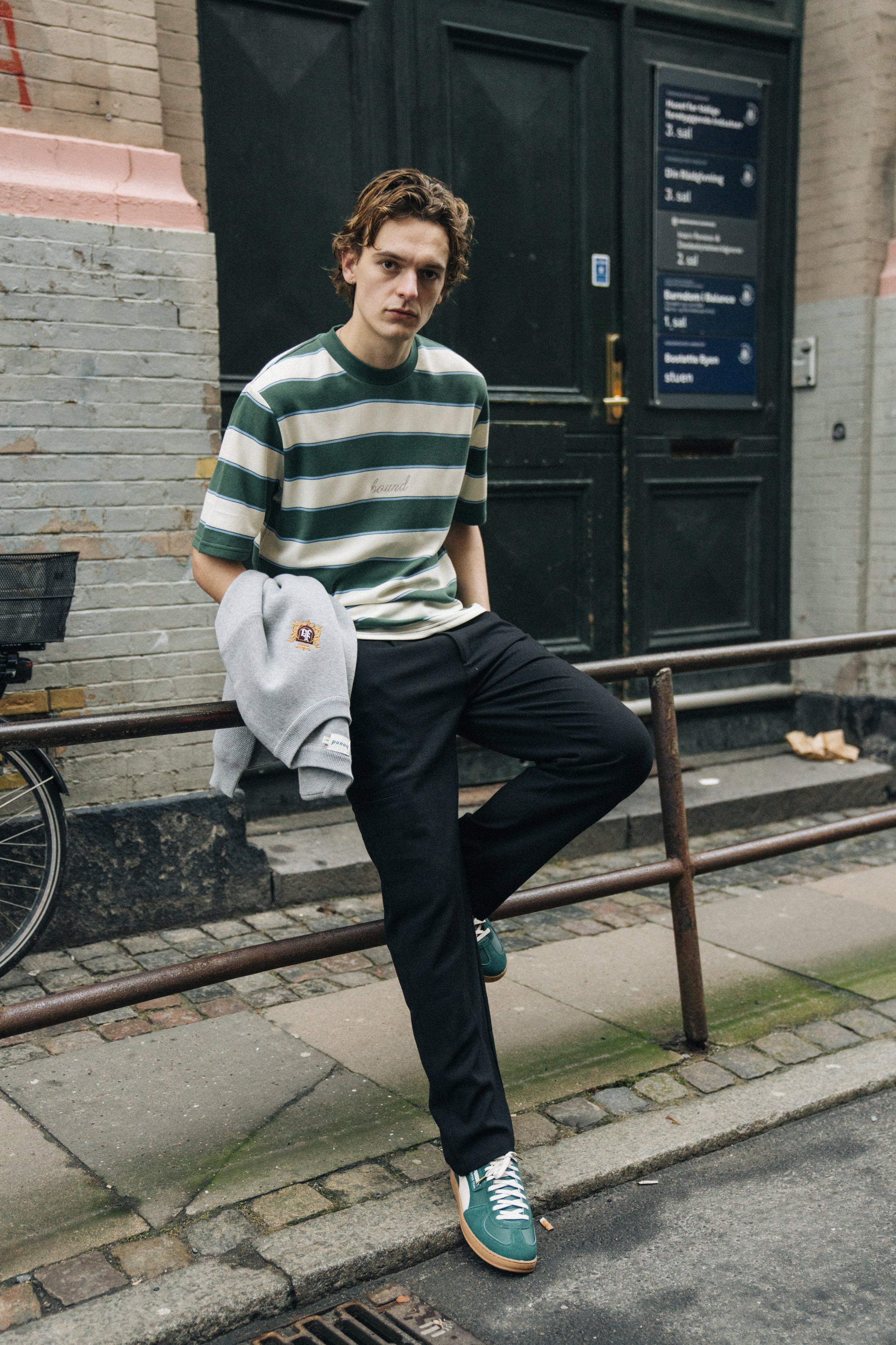 PIQUE STRIPE TEE - RETRO GREEN / BLUE / WHITE - Image 7