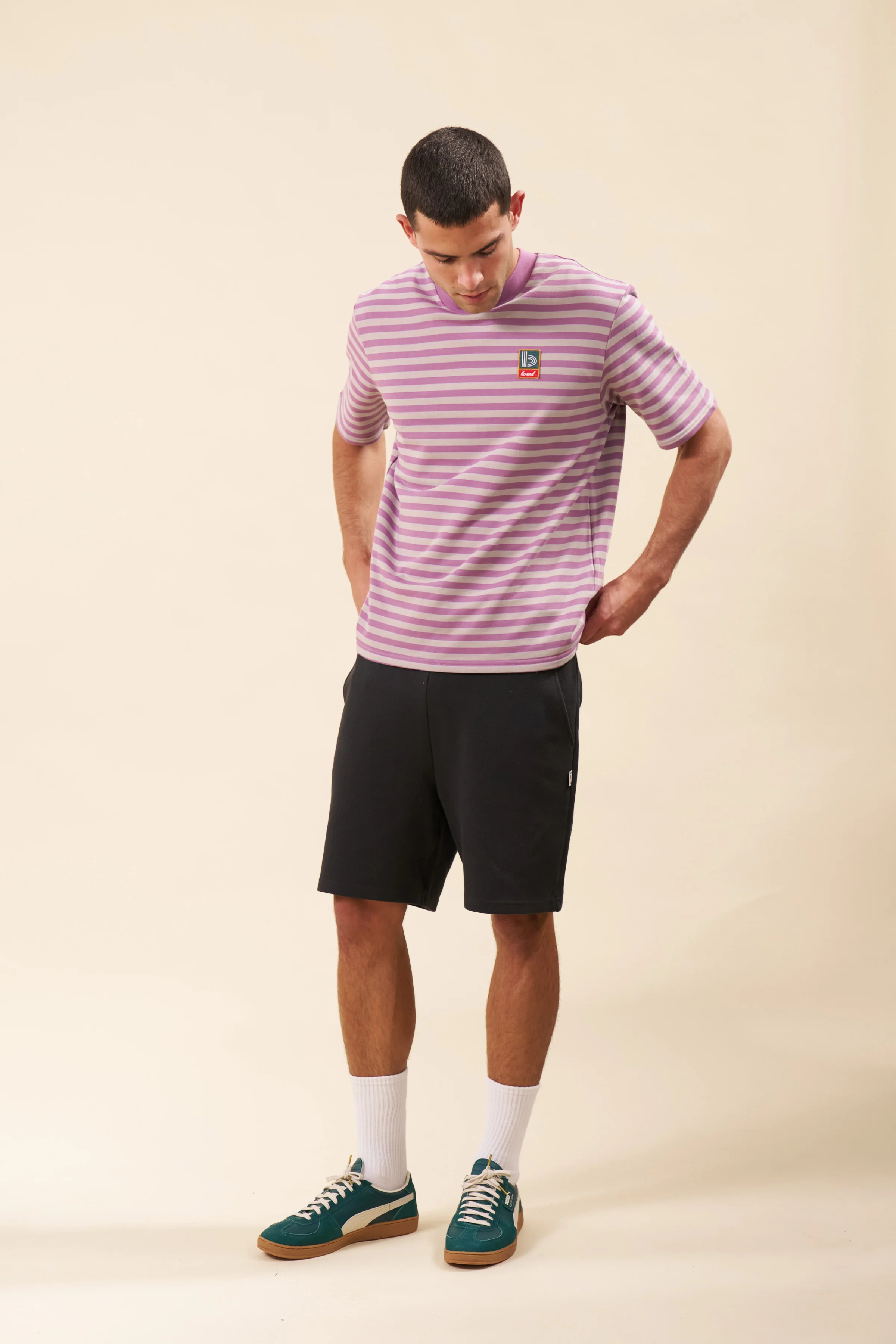 PIQUE WAFFLE SHORTS - BLACK - Image 6