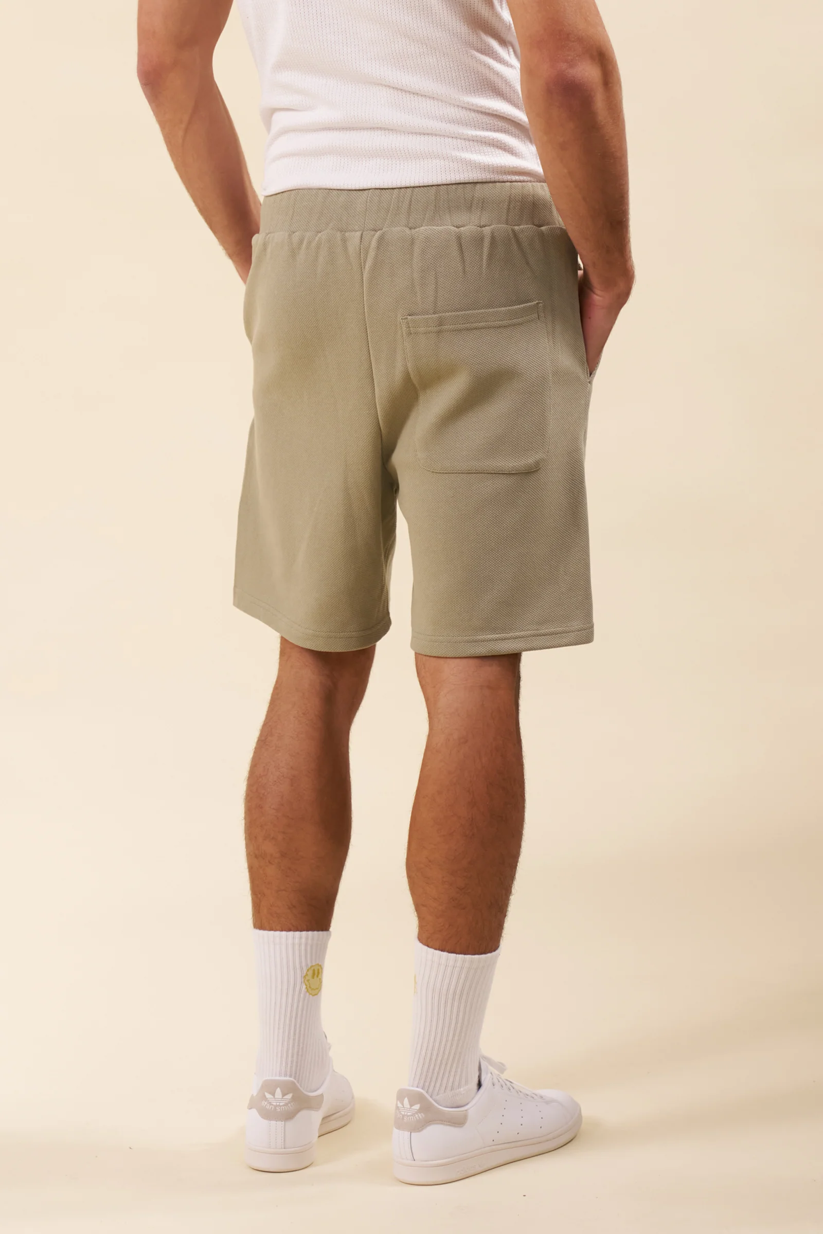 PIQUE WAFFLE SHORTS - SAGE - Image 4