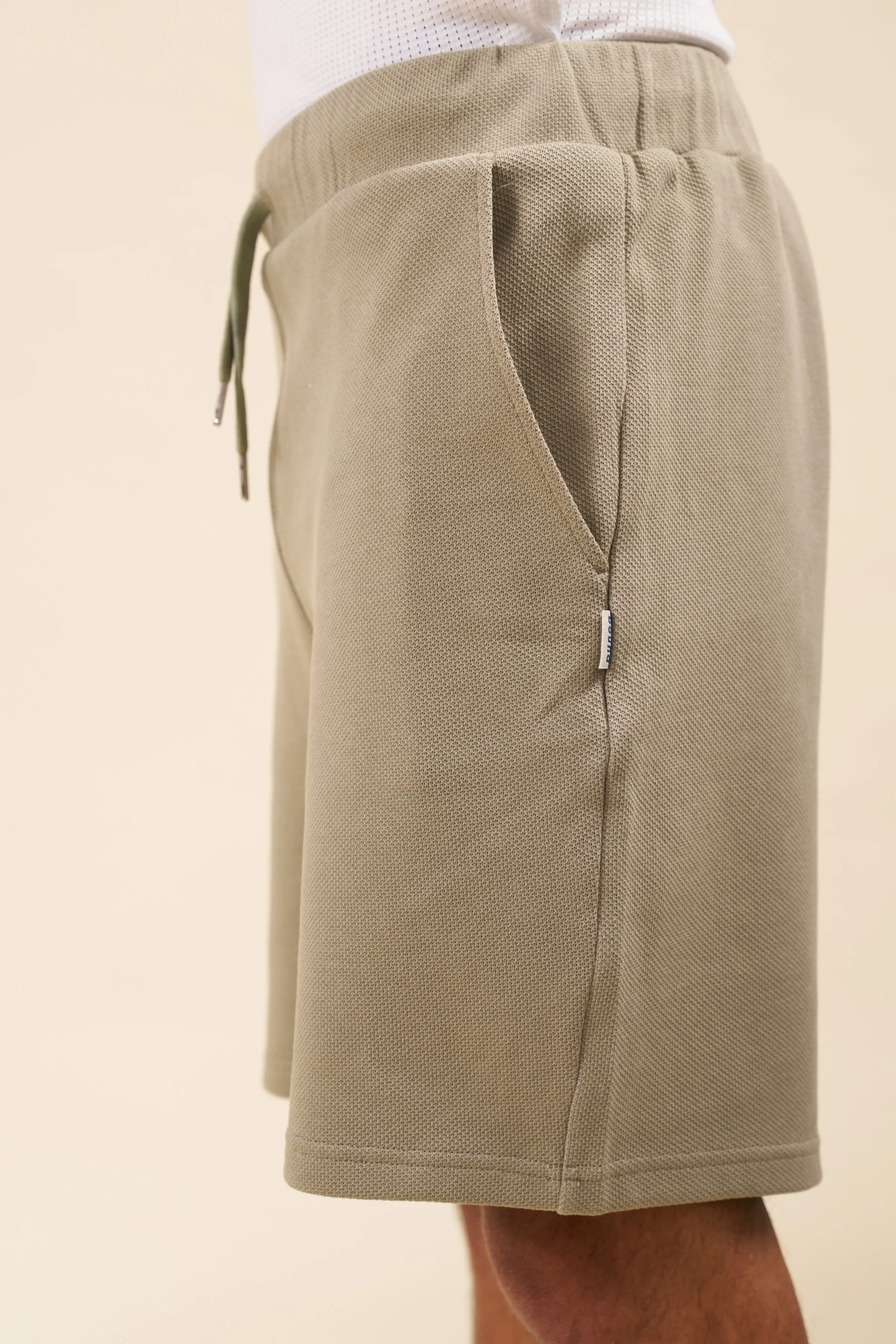 PIQUE WAFFLE SHORTS - SAGE - Image 5