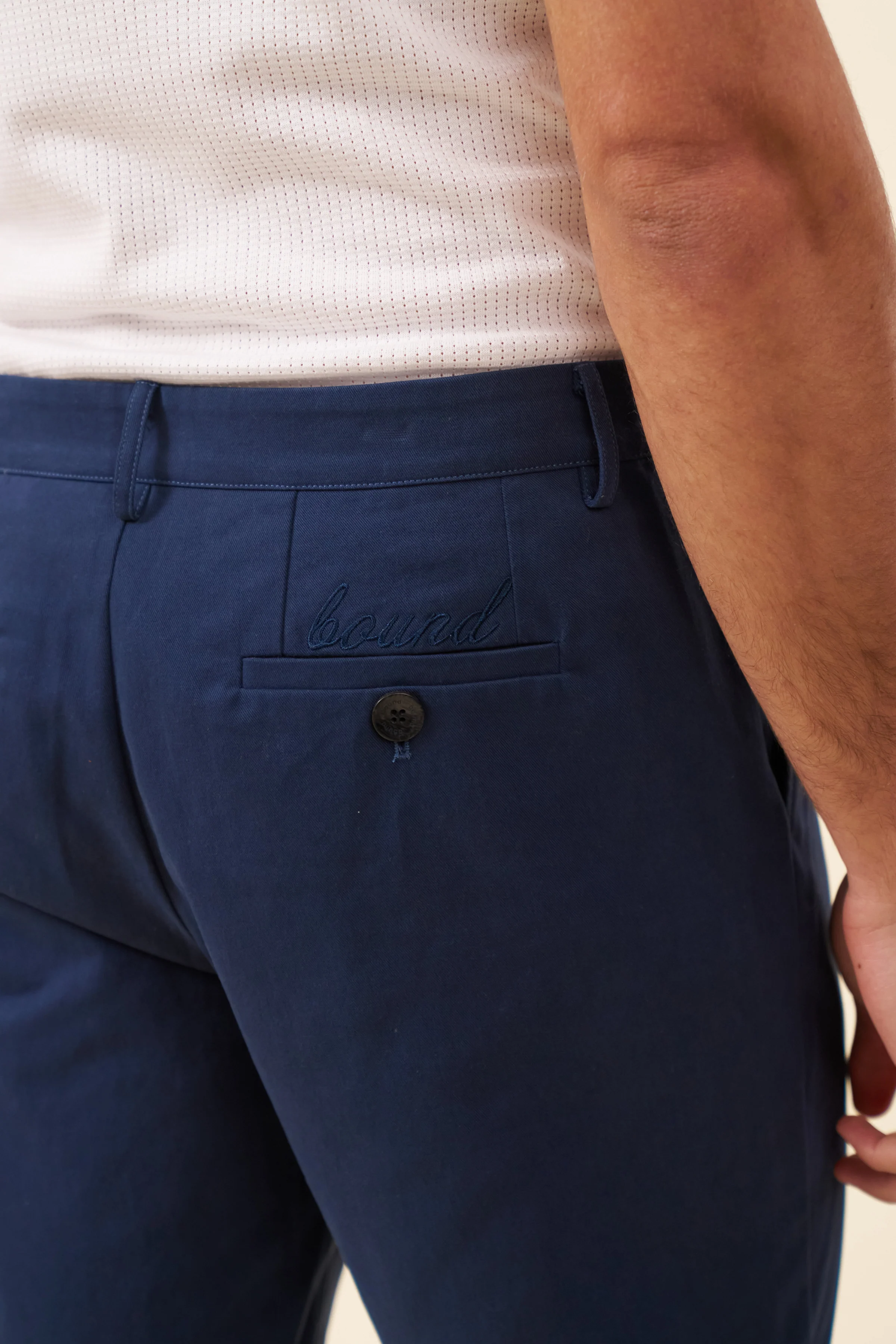 PLEAT SMART CANVAS SHORTS - NAVY - Image 6