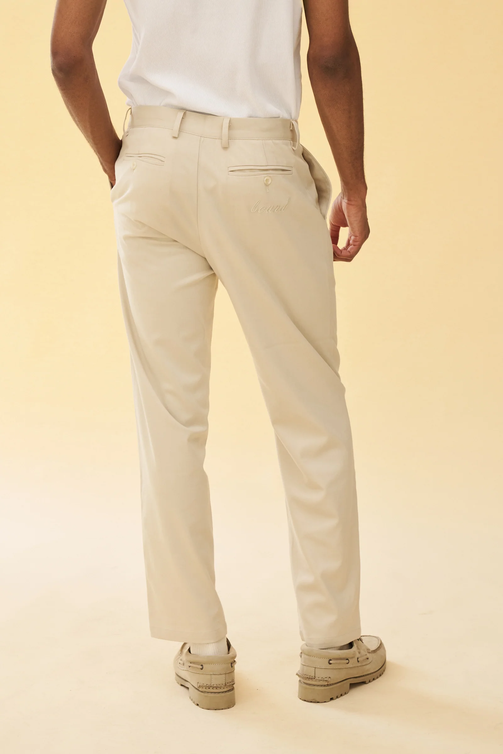 PLEATED SMART TROUSERS - CREAM - Image 3