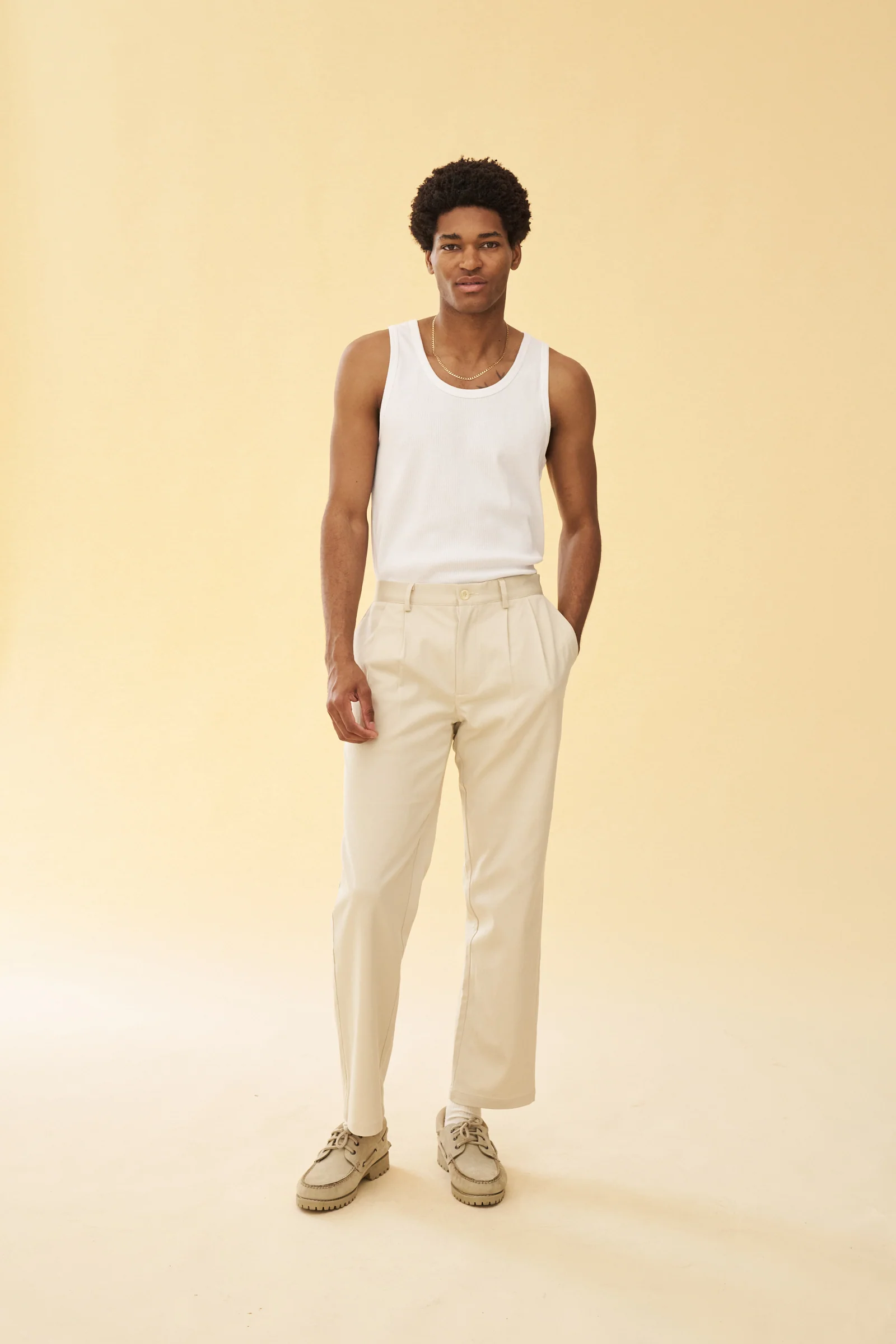 PLEATED SMART TROUSERS - CREAM - Image 6