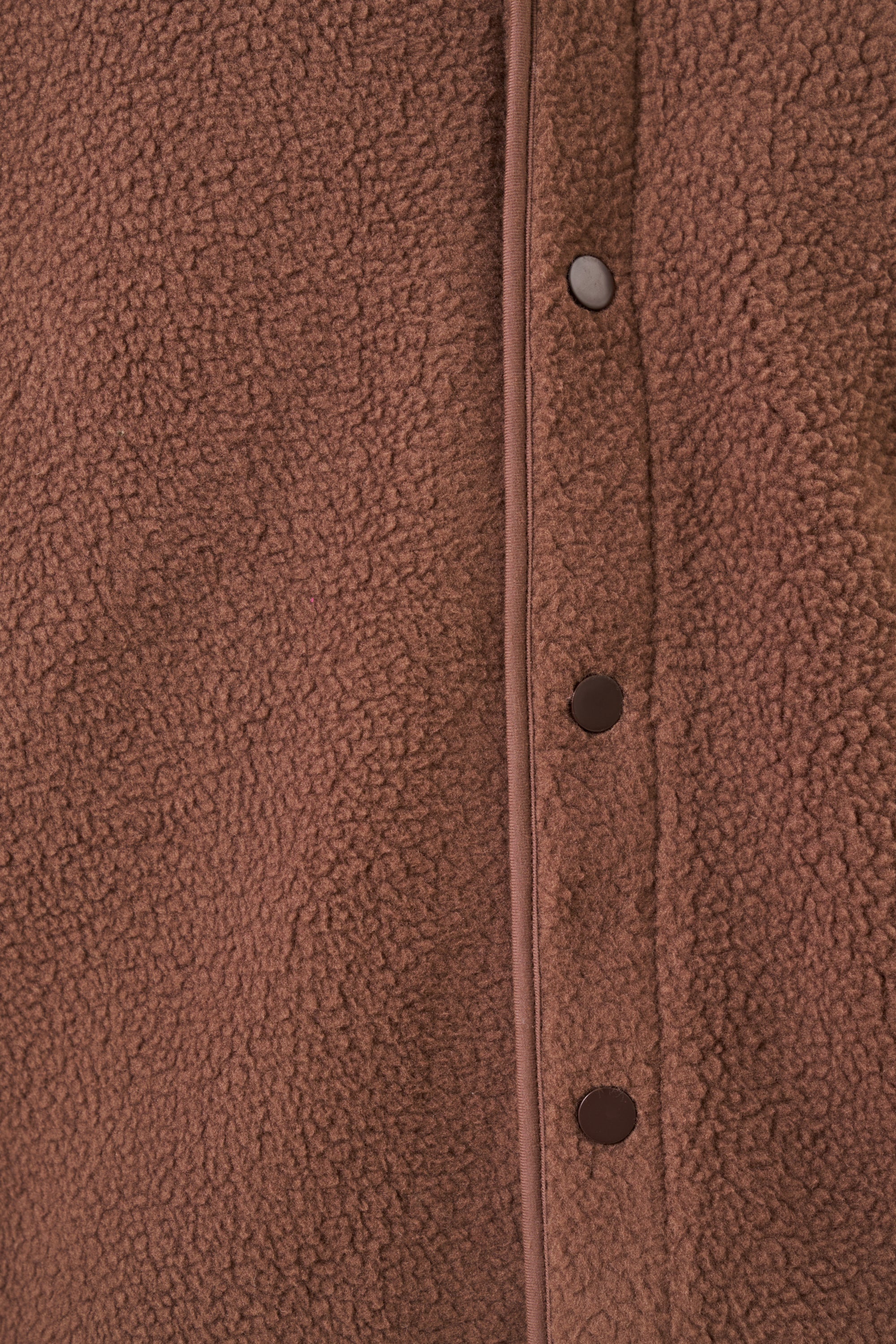 POCKET FLEECE CARDIGAN - BROWN - Image 8