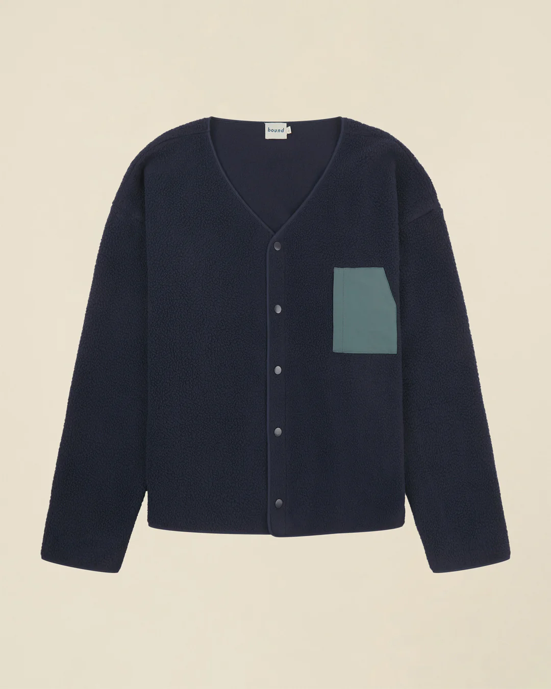 POCKET FLEECE CARDIGAN - NAVY - Image 6