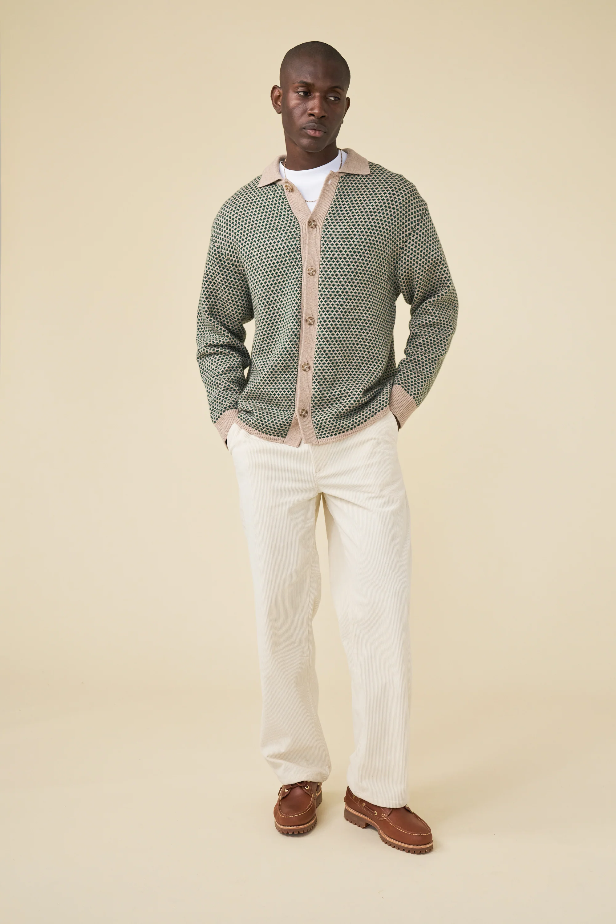 POLKA RETRO BUTTON KNIT - APPLE - Image 3