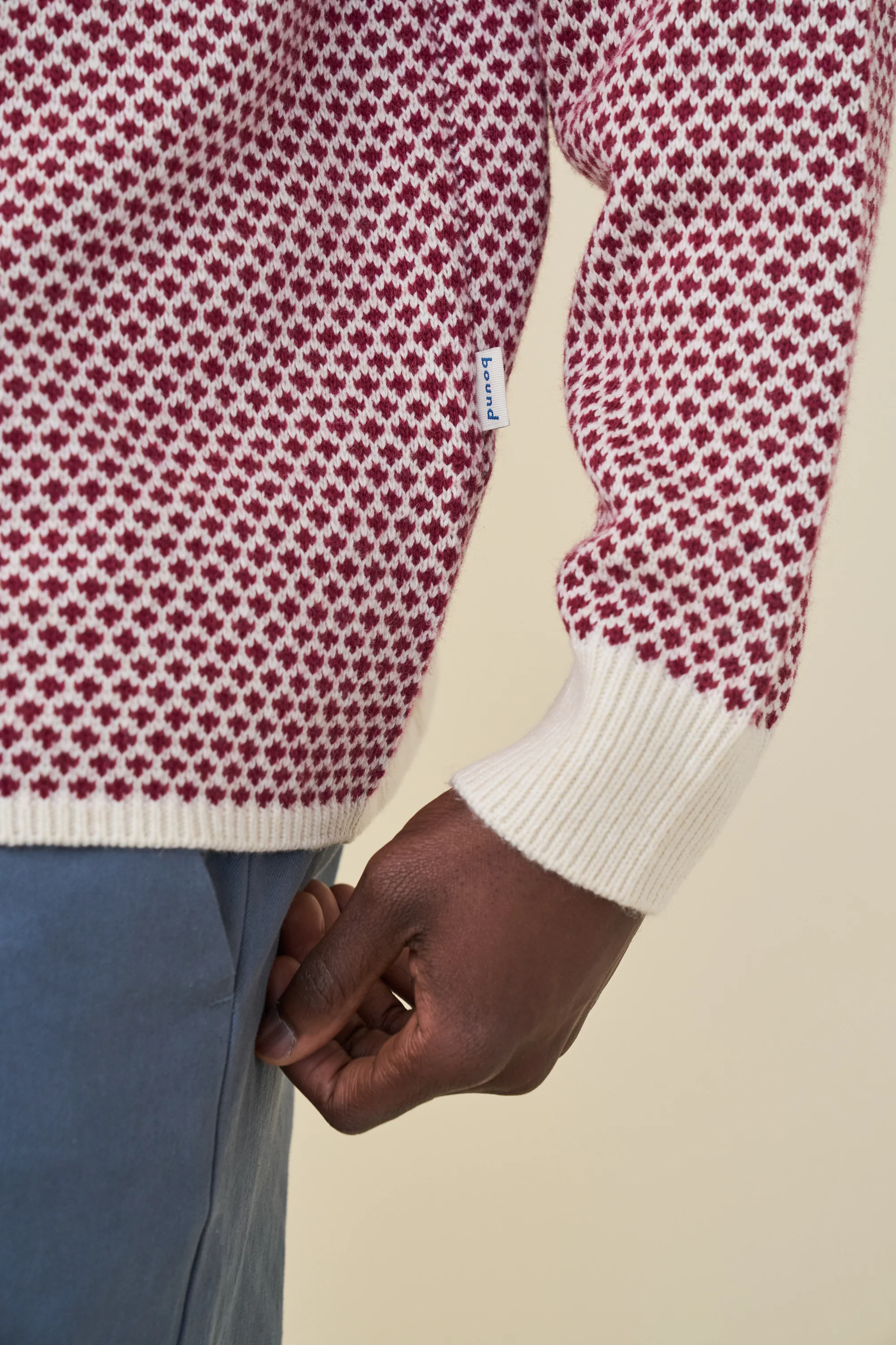 POLKA RETRO BUTTON KNIT - CHERRY - Image 7