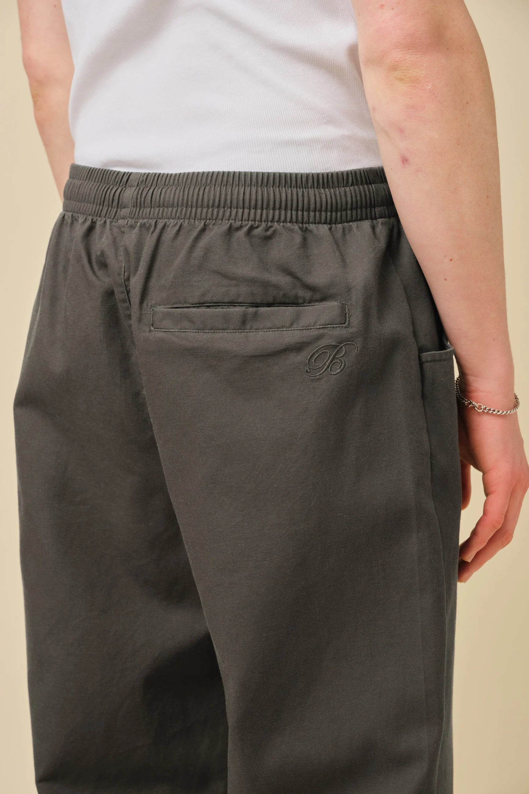 CANVAS RELAXED TROUSERS - CHARCOAL - Image 4