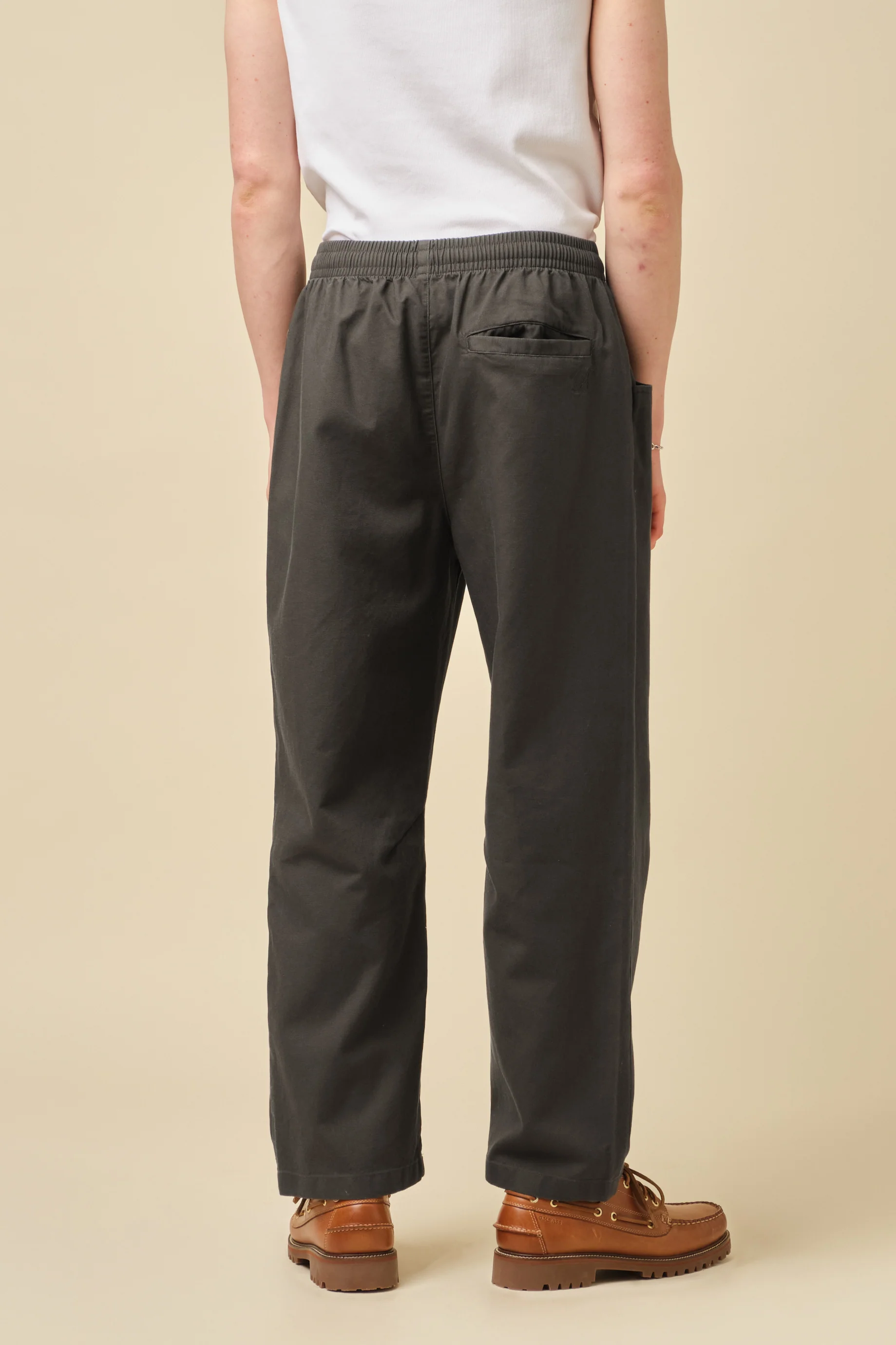 CANVAS RELAXED TROUSERS - CHARCOAL - Image 5