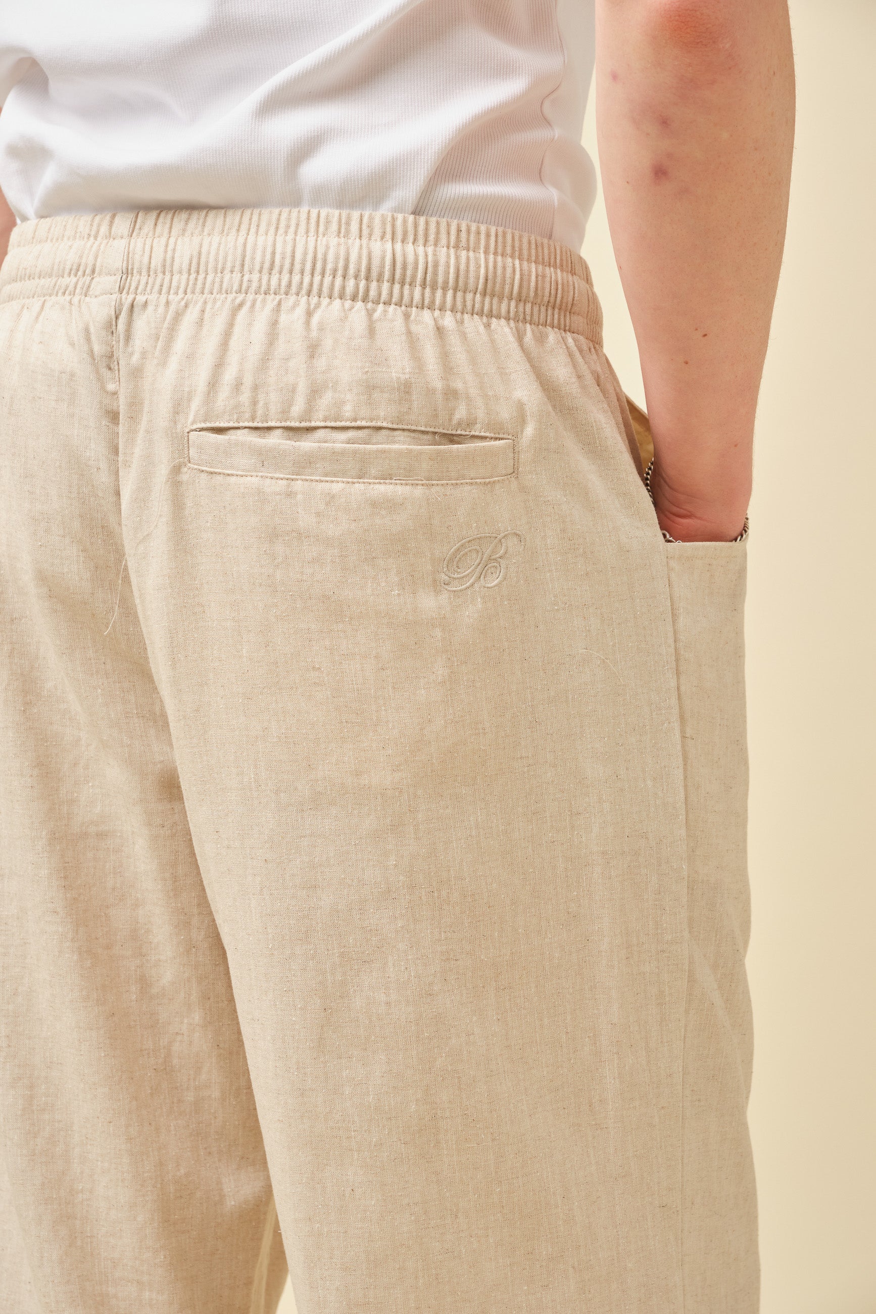 PORTO LINEN TROUSERS - SAND - Image 3