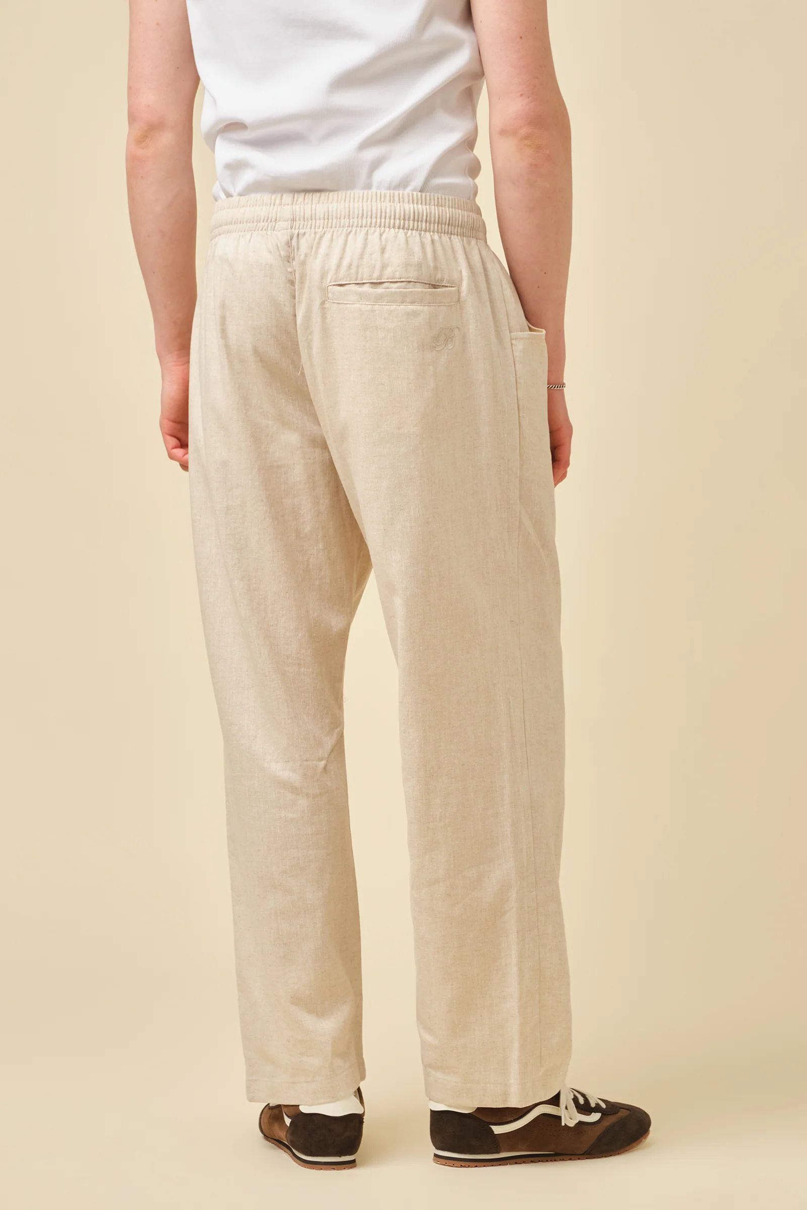 PORTO LINEN TROUSERS - SAND - Image 4