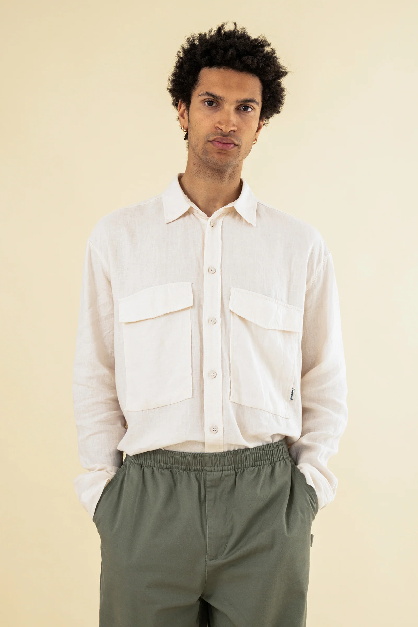 PREMIUM LINEN LONGSLEEVE SHIRT - ECRU - Image 5