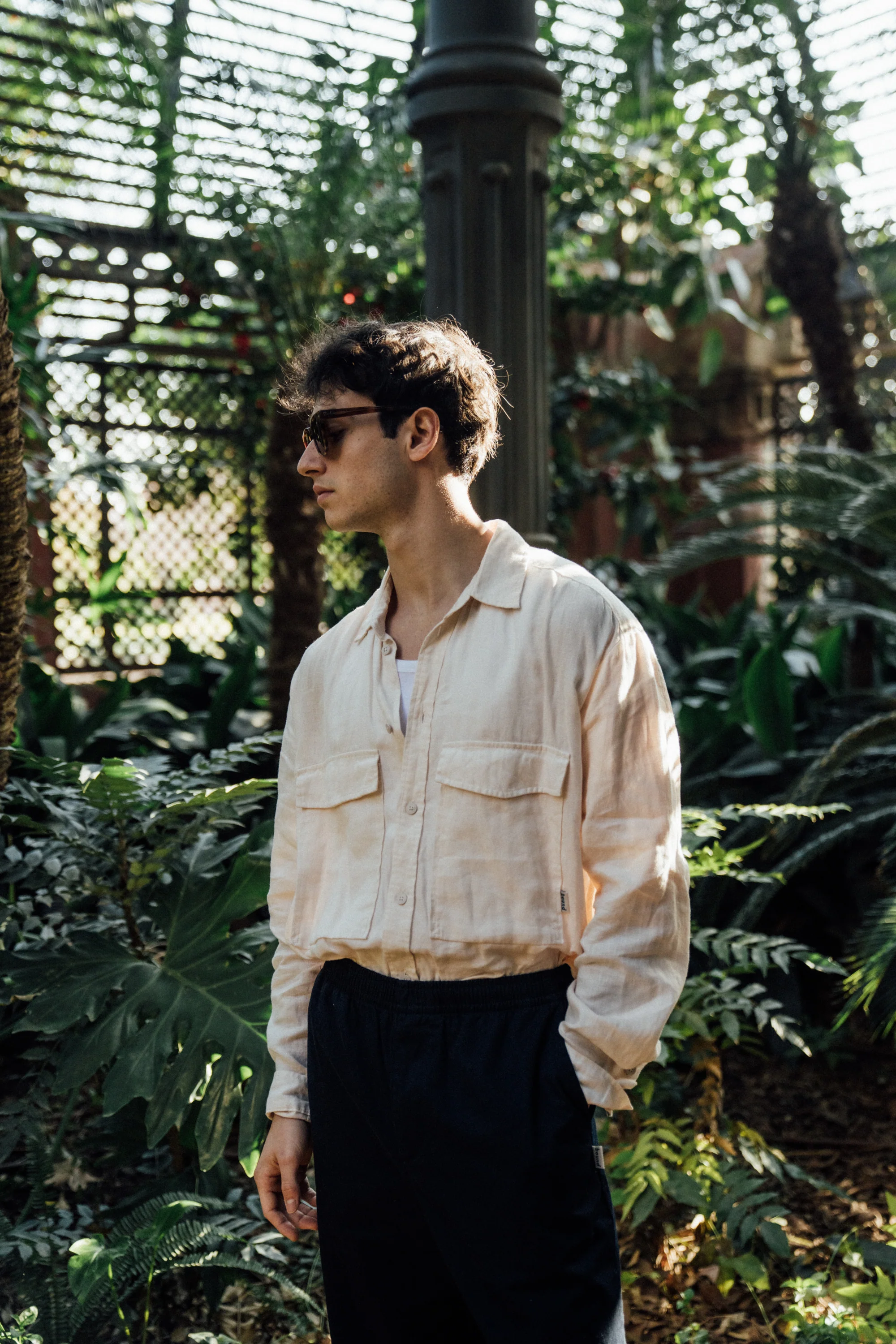 PREMIUM LINEN LONGSLEEVE SHIRT - ECRU - Image 8