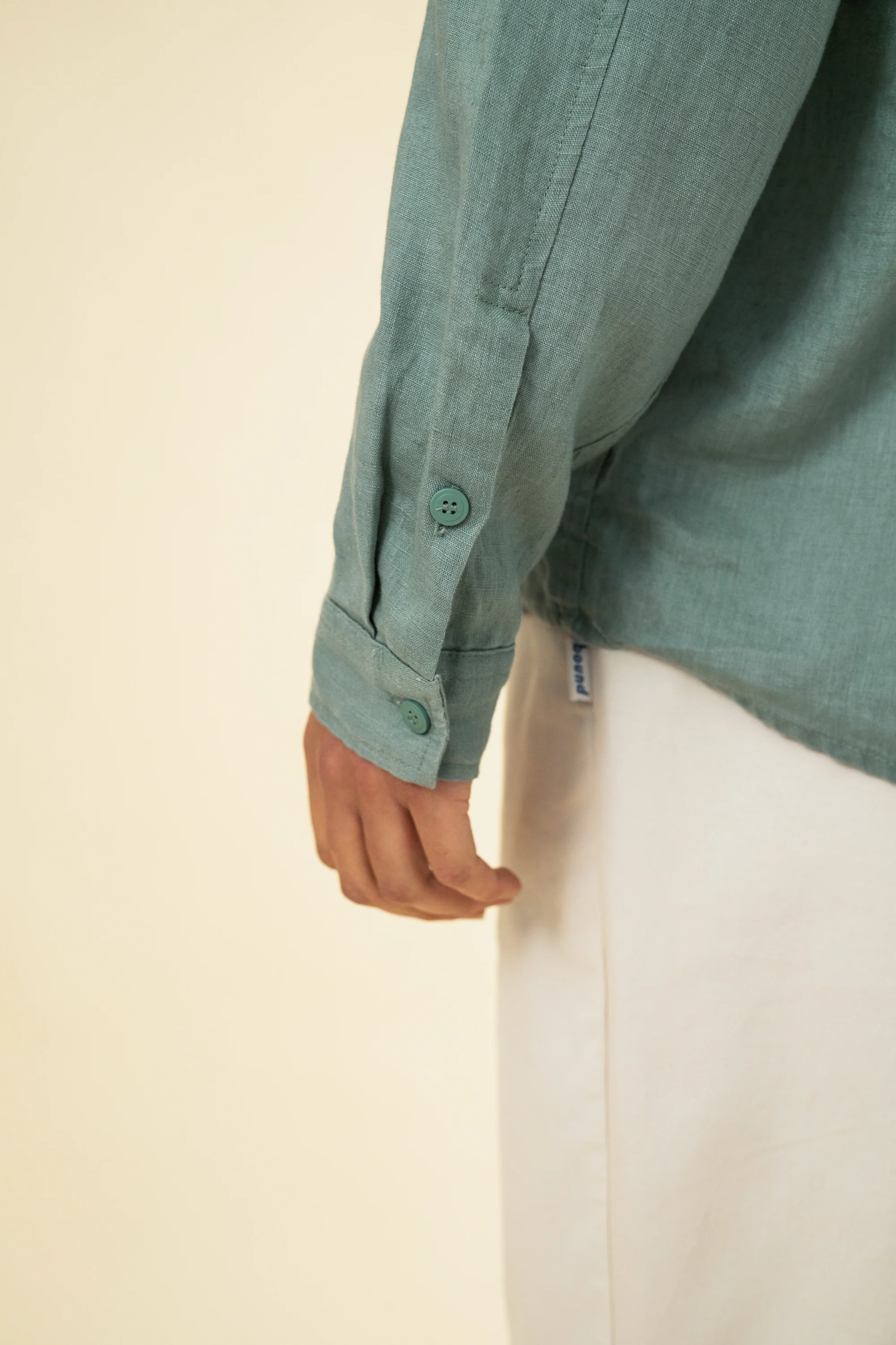 PREMIUM LINEN LONGSLEEVE SHIRT - AQUA - Image 8