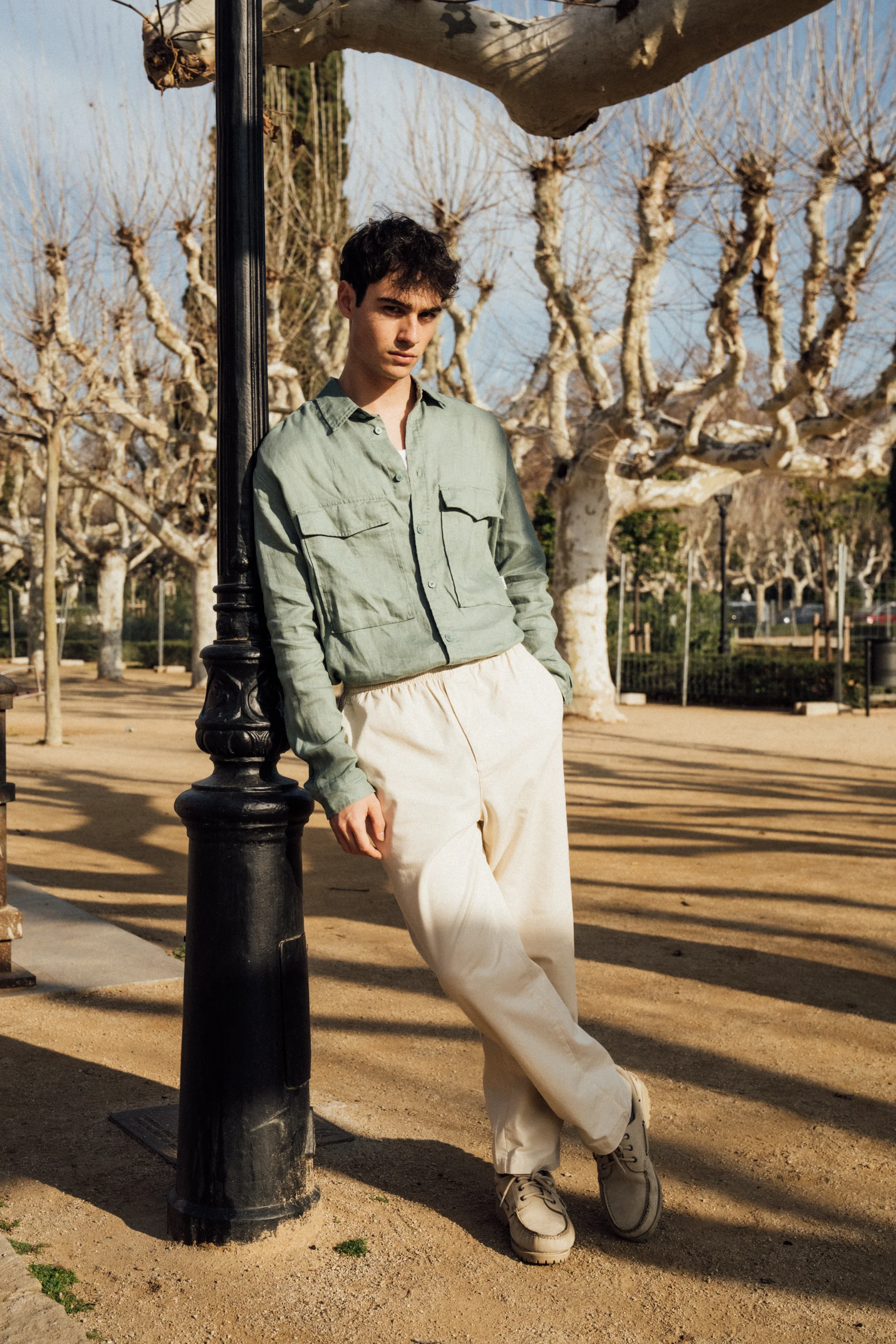PREMIUM LINEN LONGSLEEVE SHIRT - AQUA - Image 9