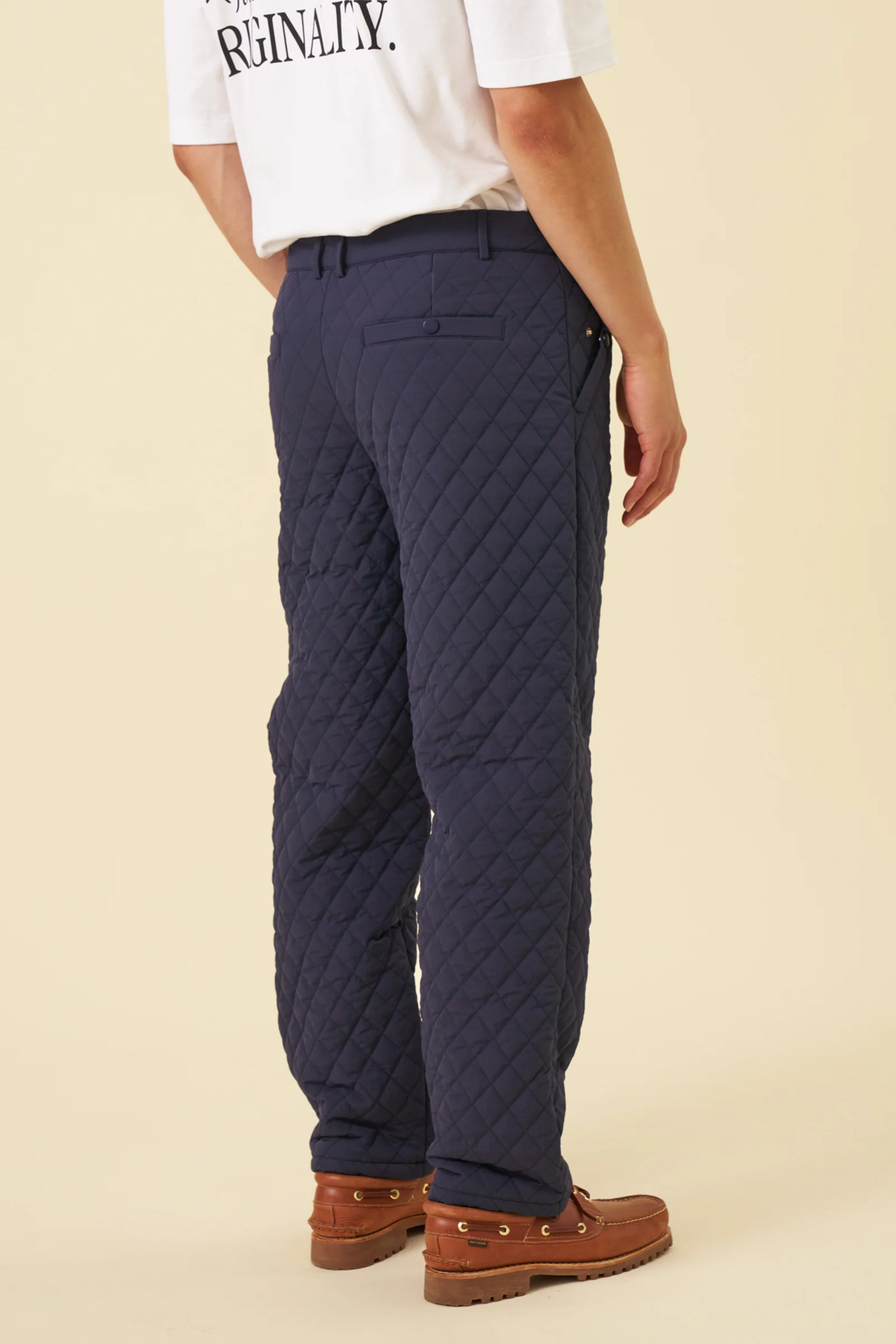 QUILTED CANVAS TROUSERS - NAVY - Image 6