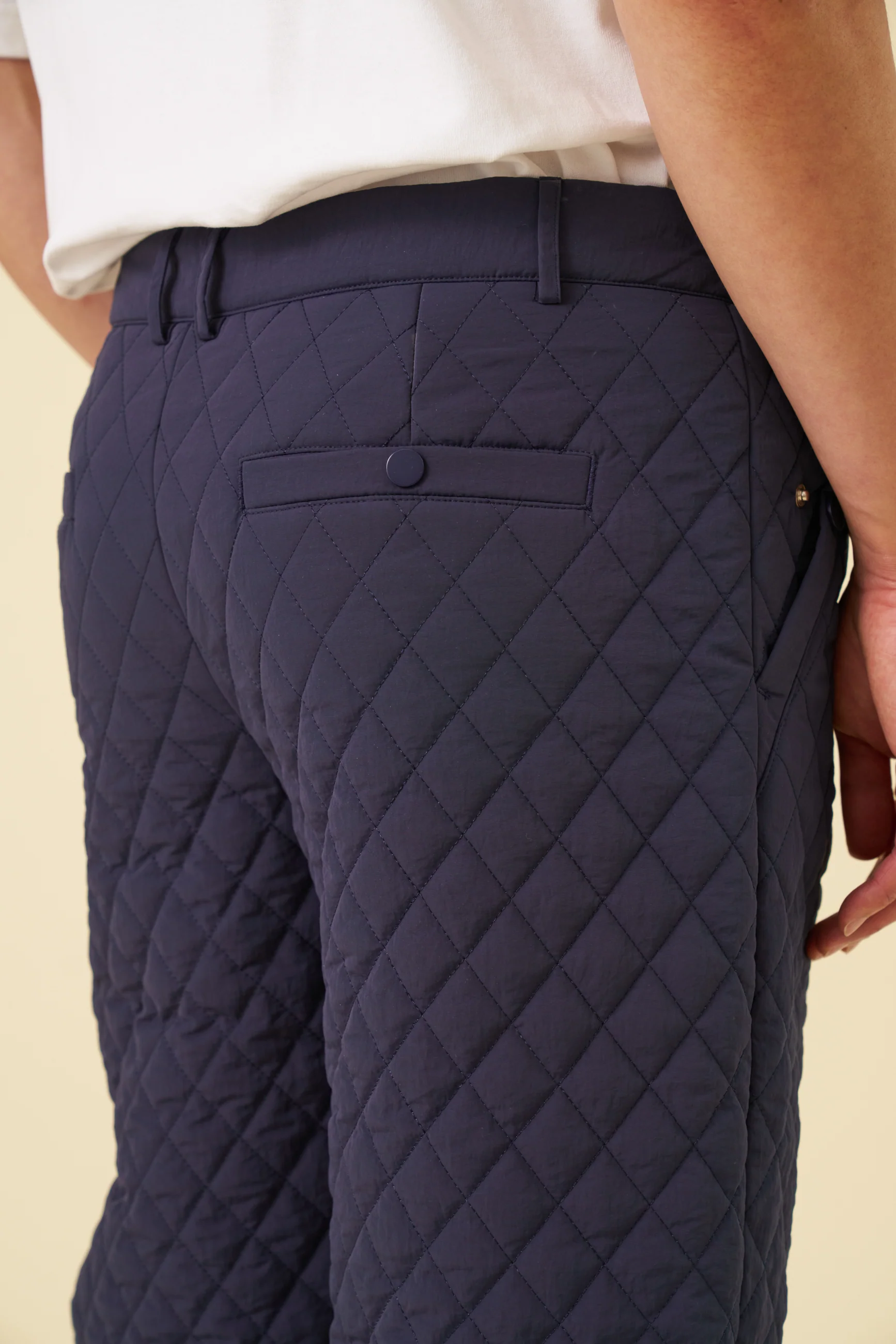 QUILTED CANVAS TROUSERS - NAVY - Image 7