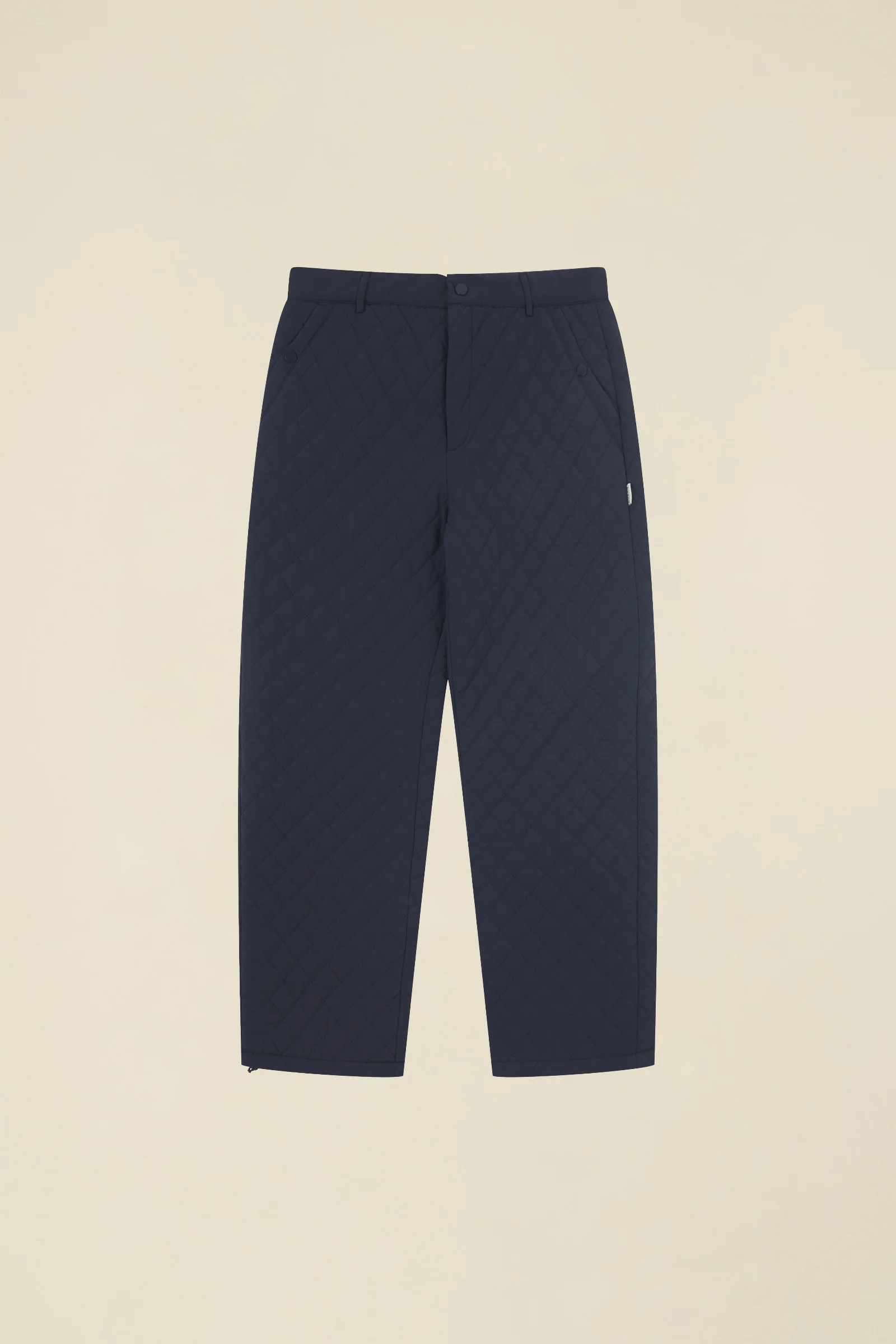 QUILTED CANVAS TROUSERS - NAVY - Image 9