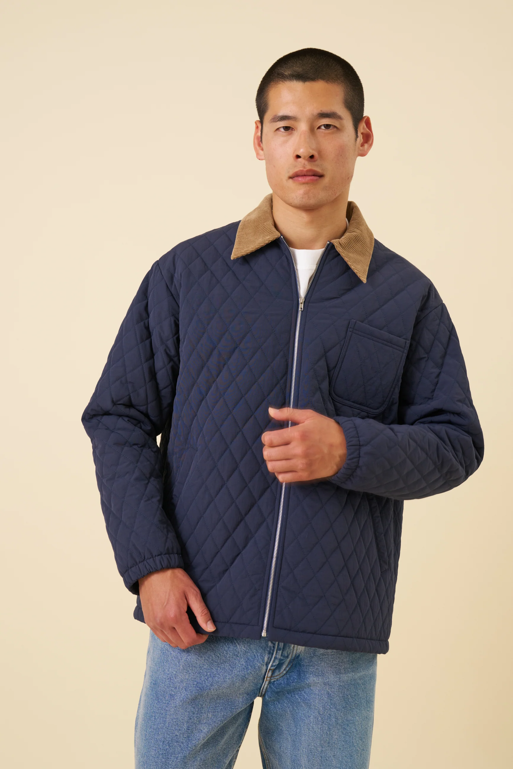 QUILTED NAVY JACKET - Image 3